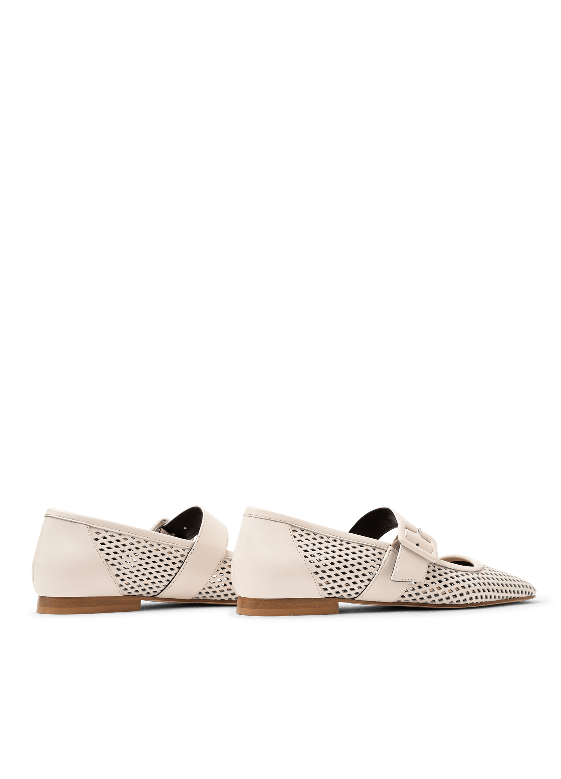 Ballerines moka en nappa perfo PARALLELE Blanc