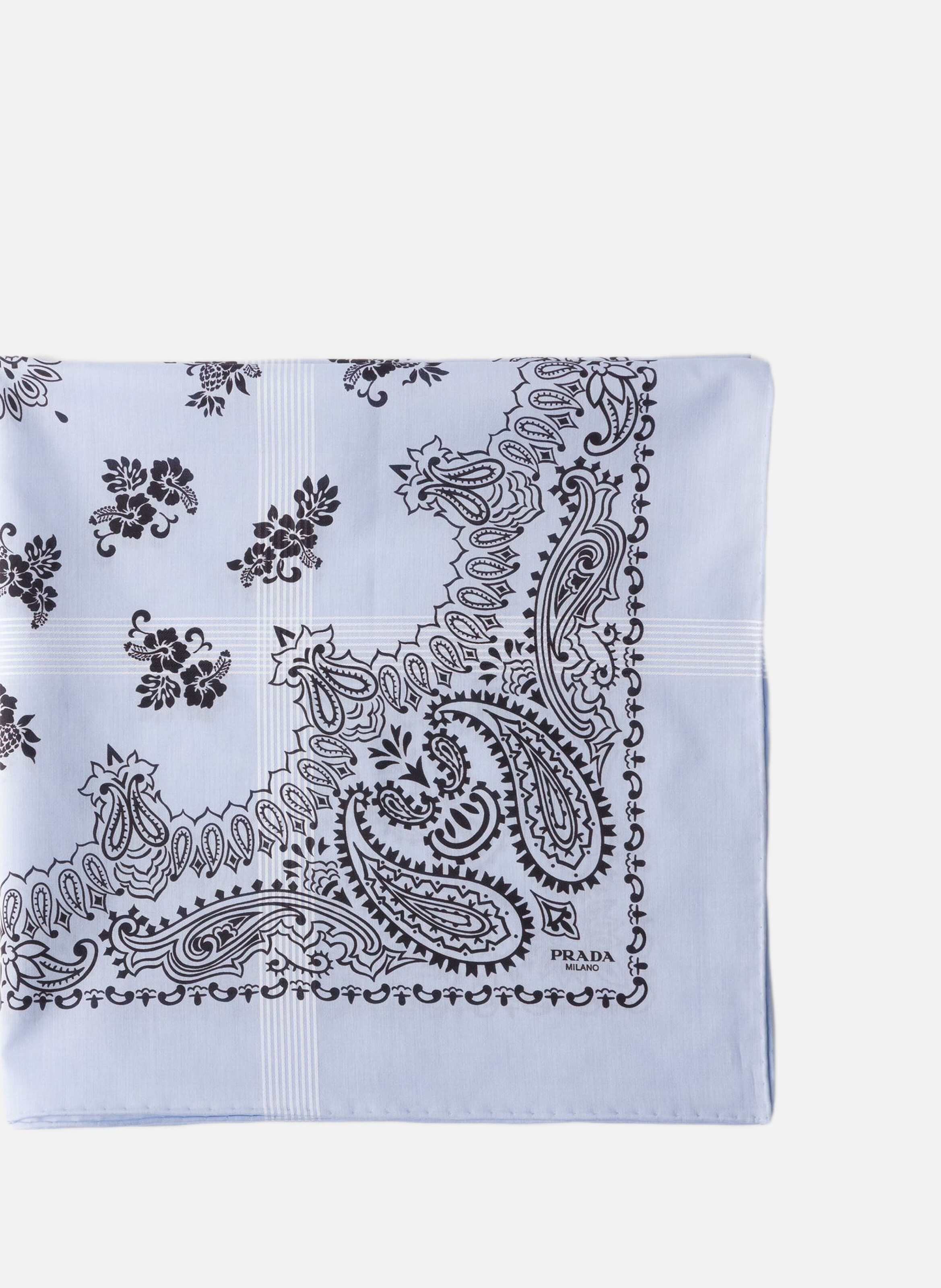 Foulard en batiste imprimée PRADA Bleu