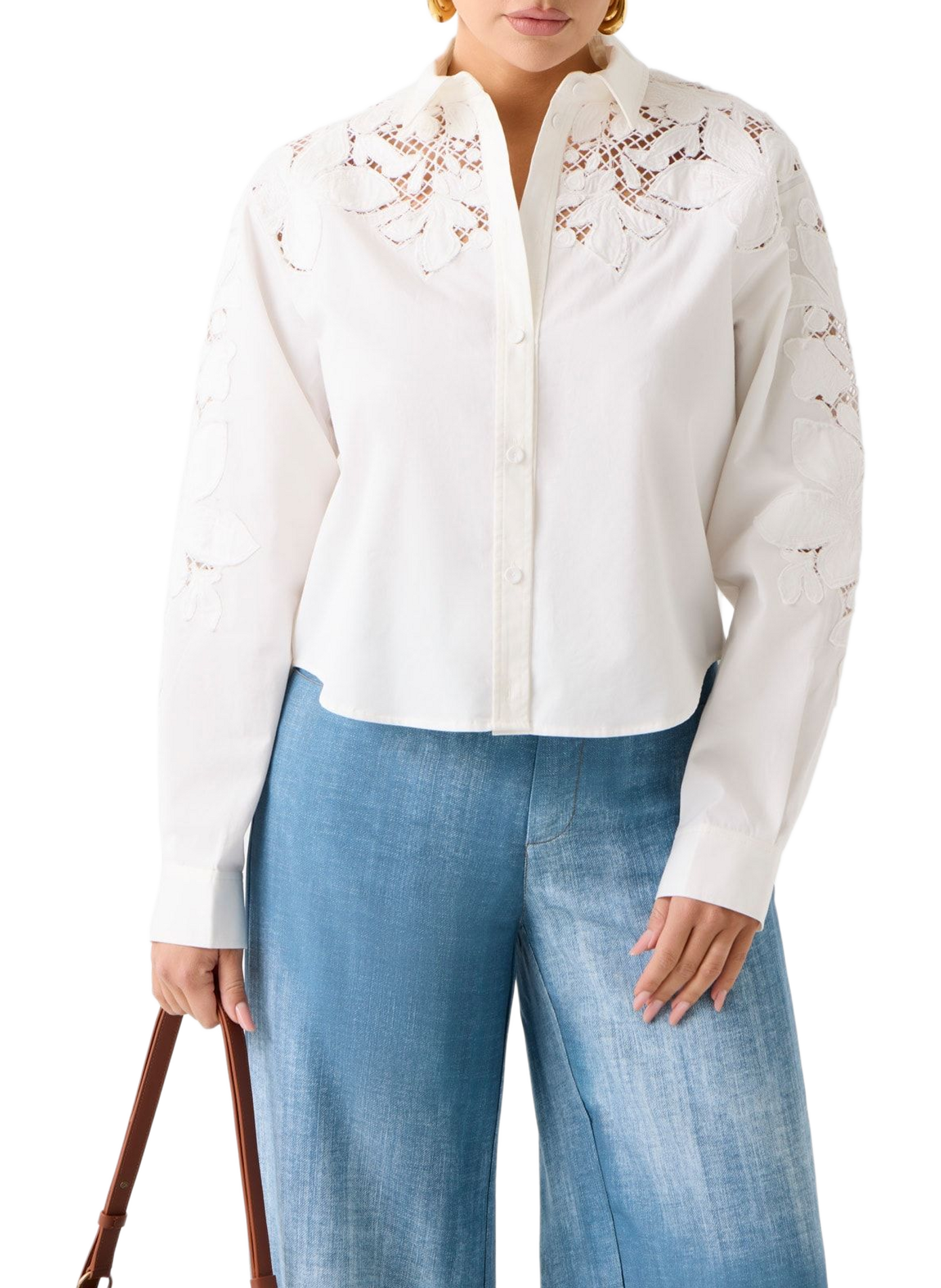 Alexis cotton lace shirt GUESS Beige