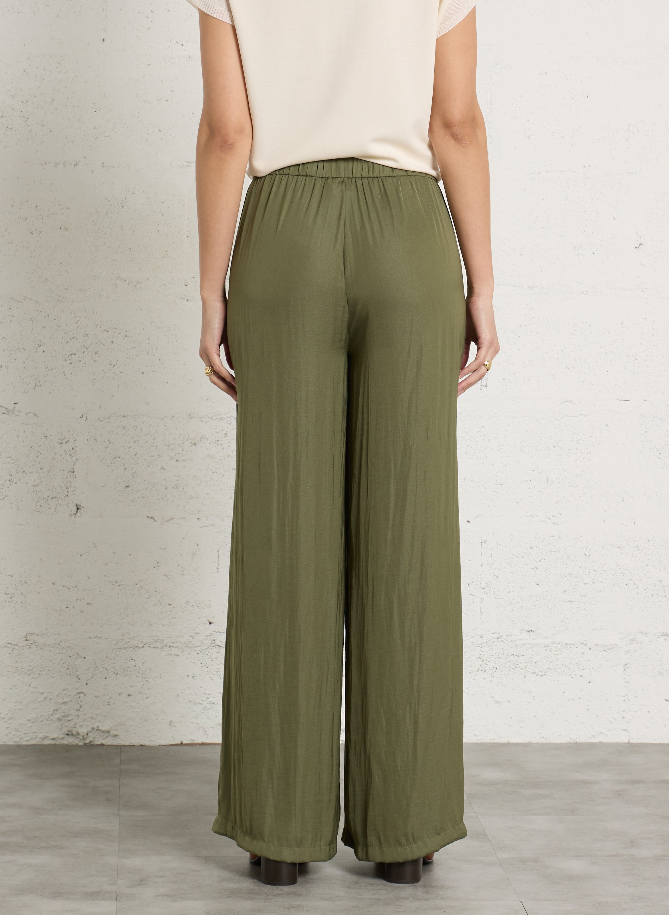 Pantalon large satiné tobias MAISON 123 Kaki