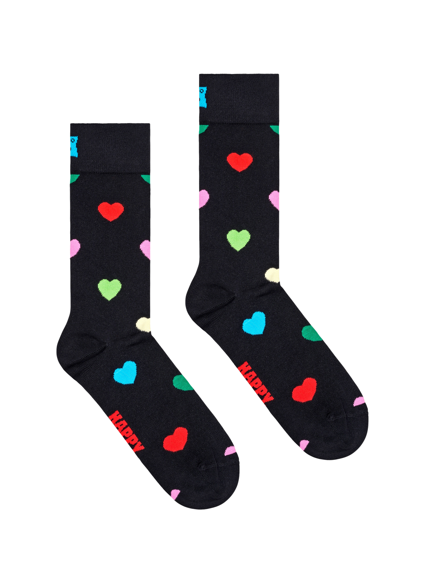 Hohe Socken mit gemustertem Baumwollmischgewebe HAPPY SOCKS Schwarz