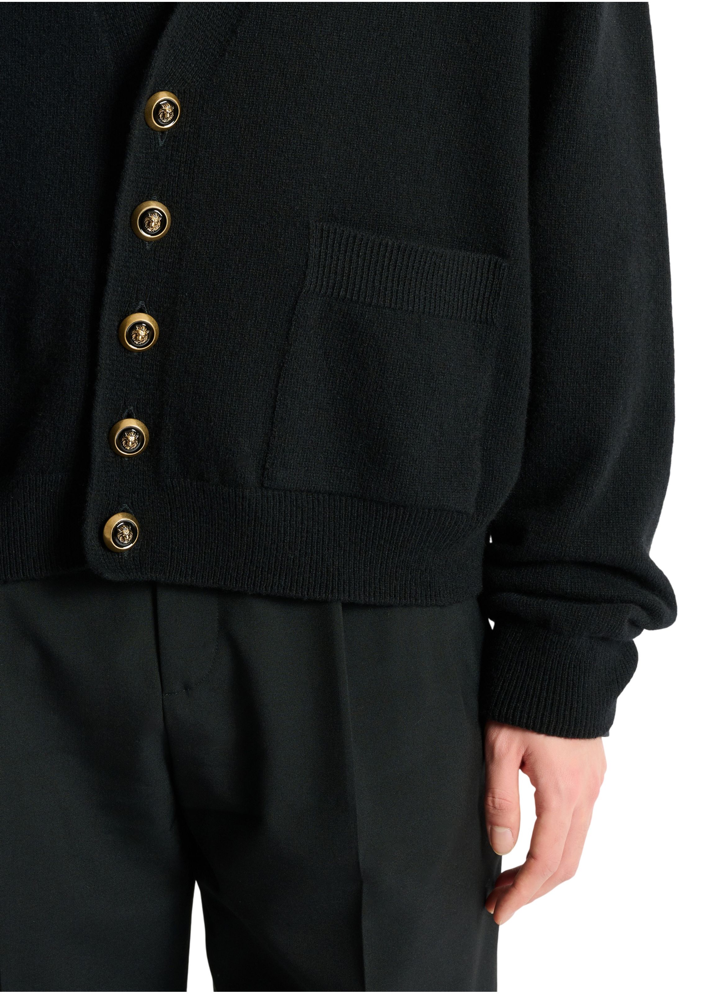 Cardigan en éco-cachemire BALMAIN Noir