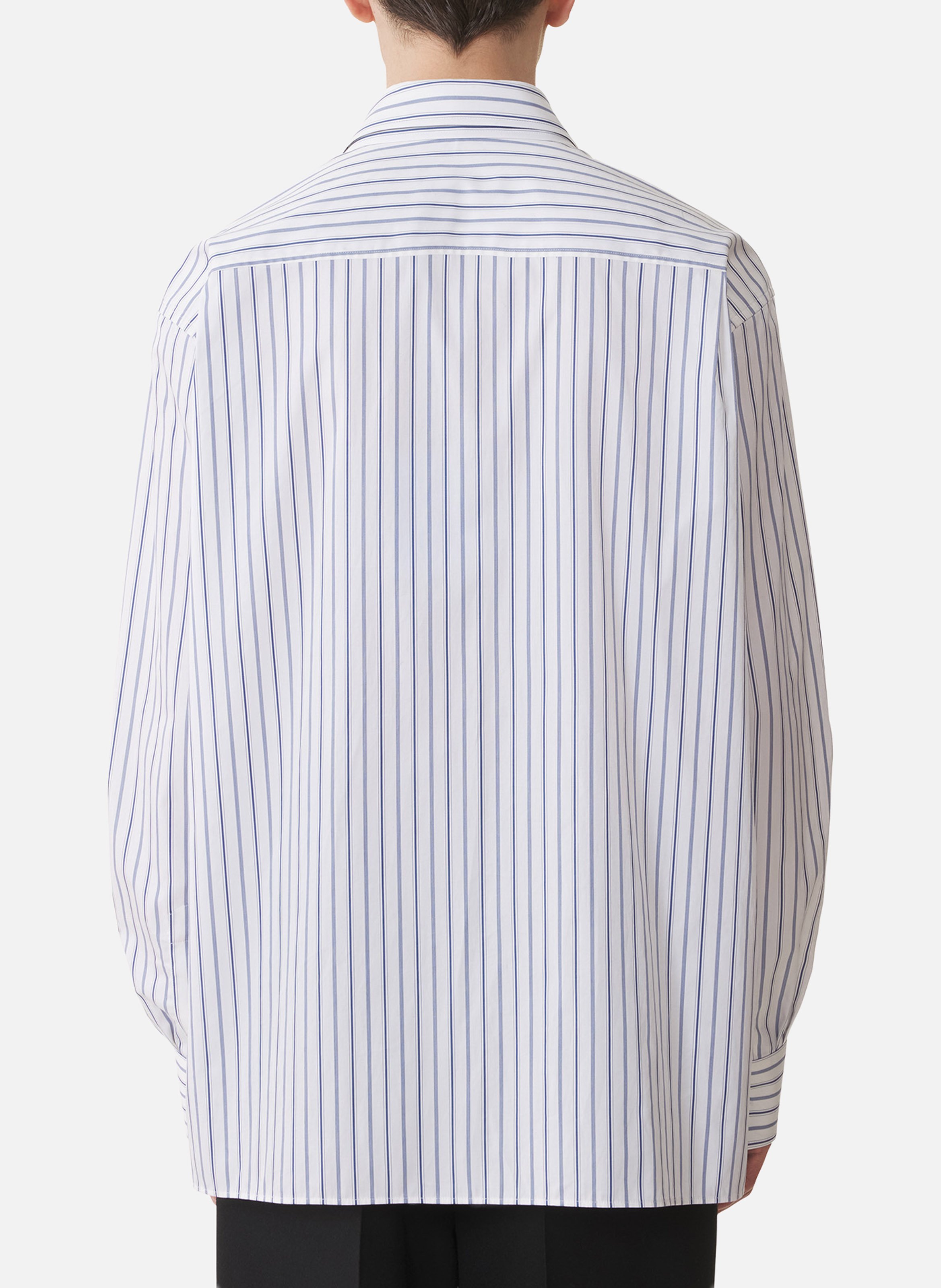 Chemise ample en popeline de coton à rayures LANVIN Blanc