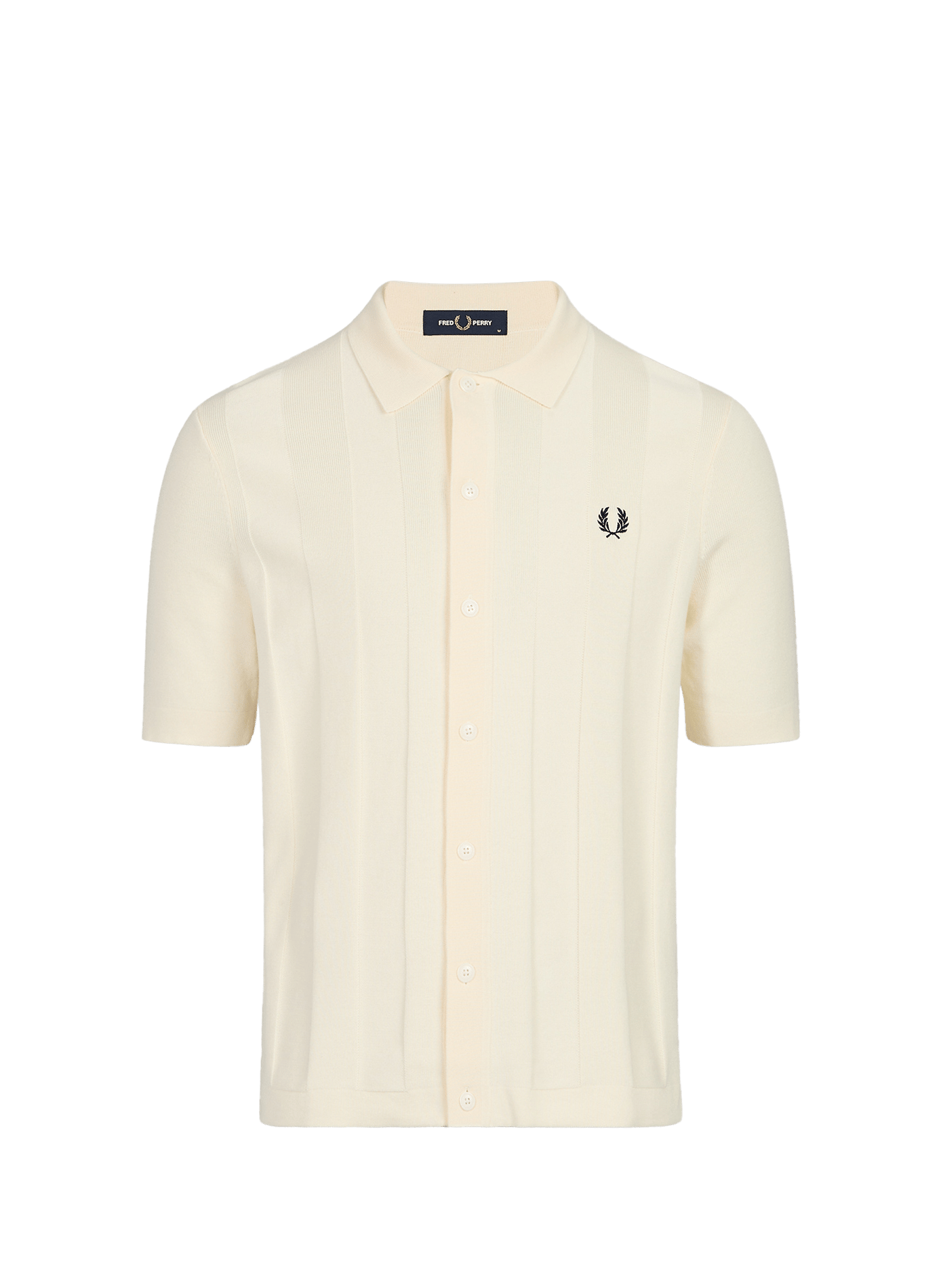 Polo tricoté à rayures ton sur ton en coton FRED PERRY Beige