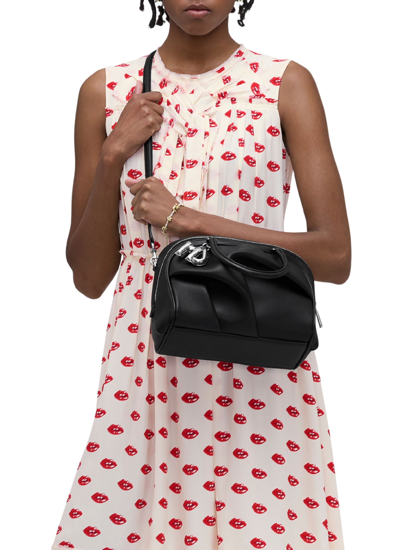 Sac The Small Wave en cuir d'agneau MARC JACOBS Schwarz