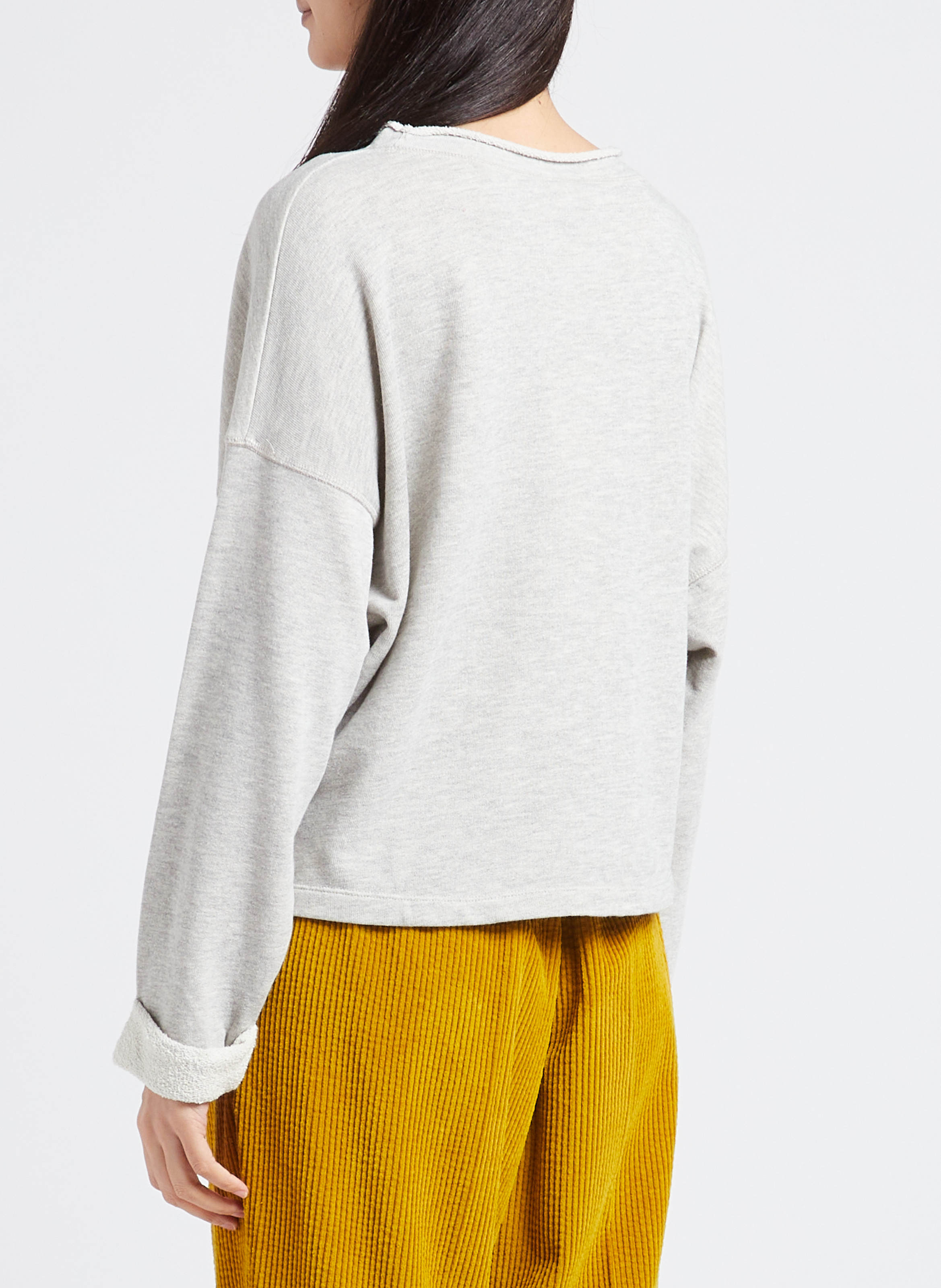 Sweat col rond en coton mélangé zofbay AMERICAN VINTAGE Gris