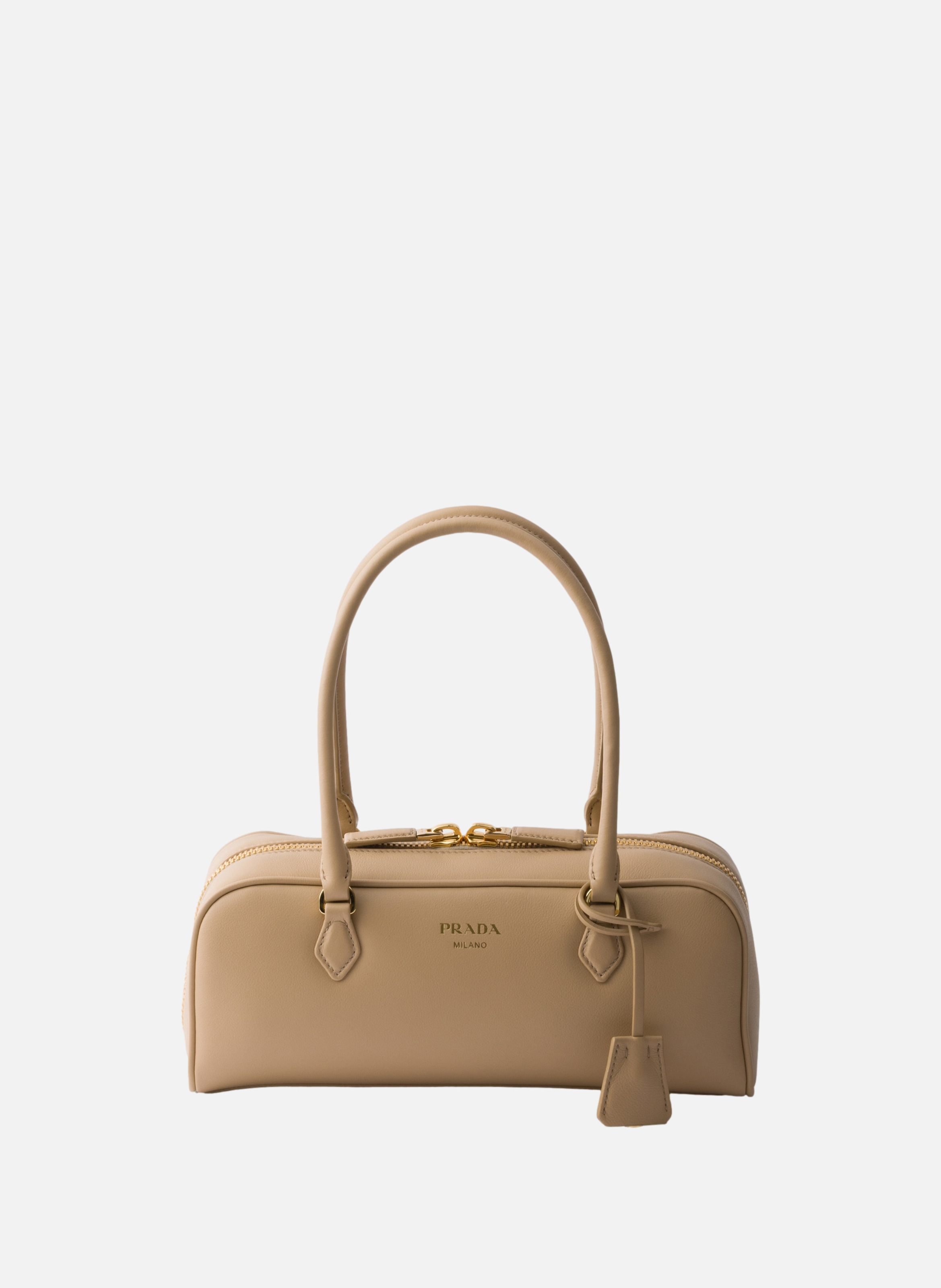 Sac à main en cuir PRADA Beige