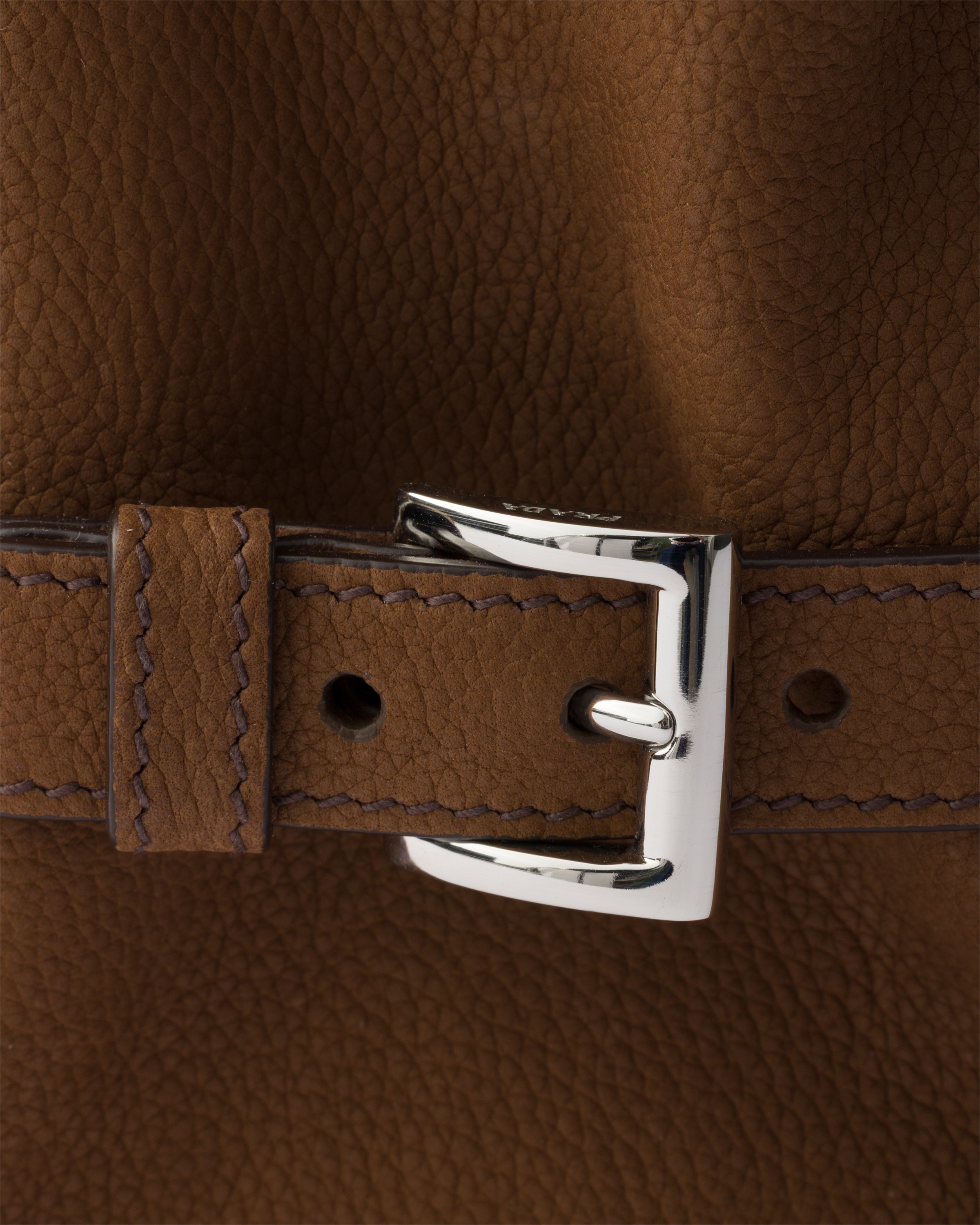Sac à bandoulière en cuir nubuck PRADA Marron