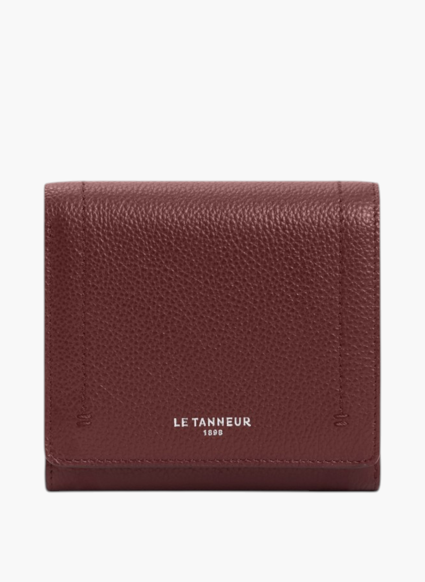 Petit portefeuille à rabat louison en cuir grainé LE TANNEUR Rouge