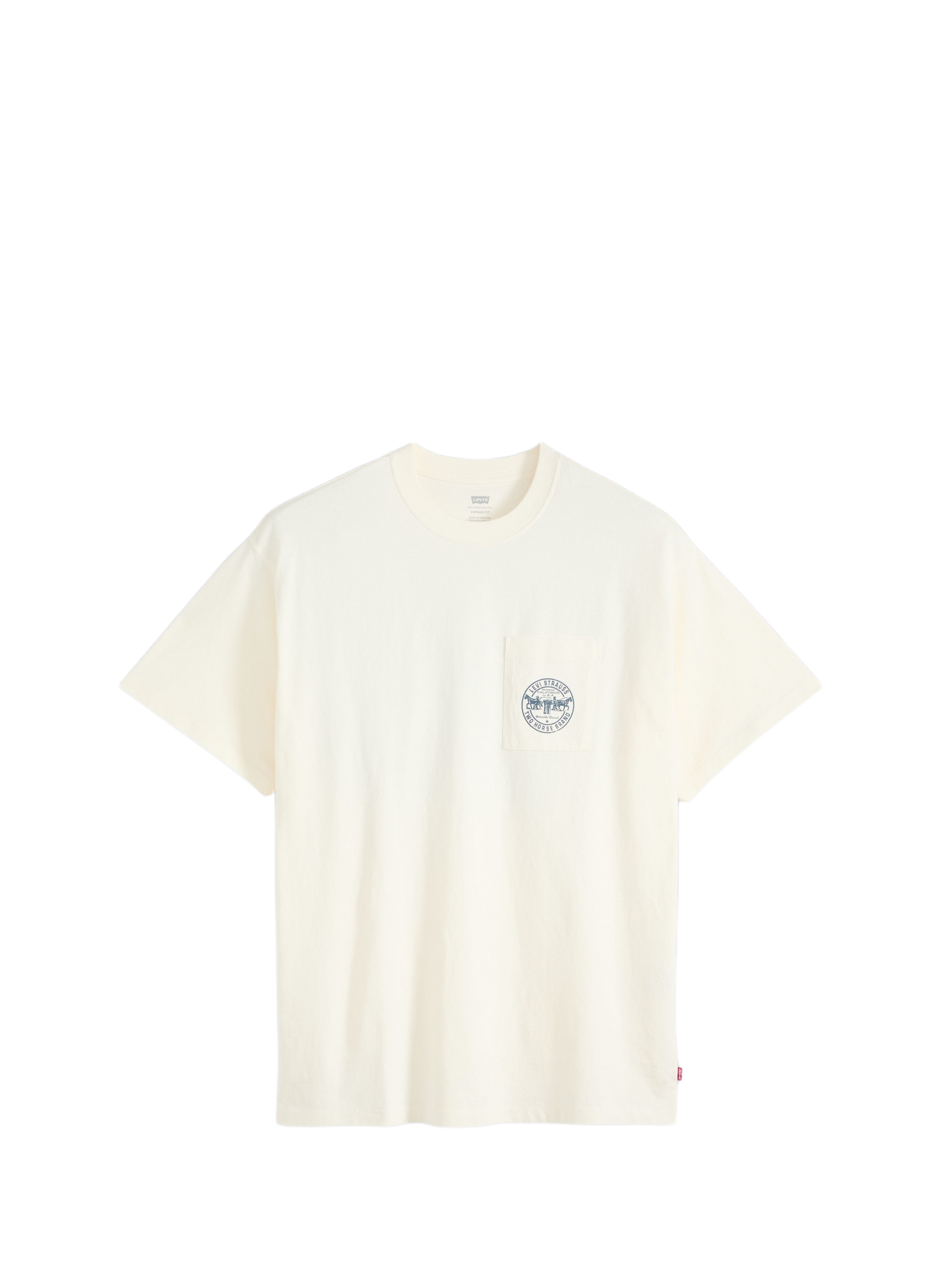 Straight fit round neck printed cotton T-shirt LEVI'S Beige