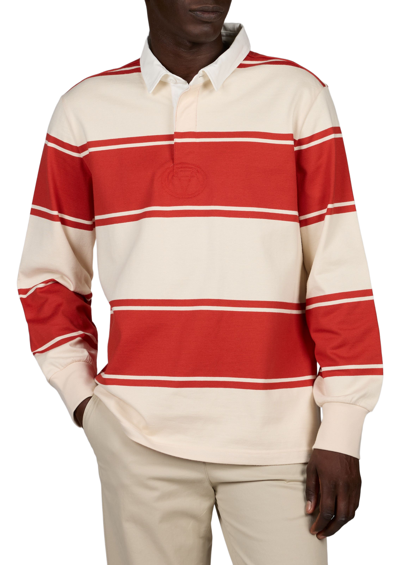 Polo droit à rayures en coton GANT Orange