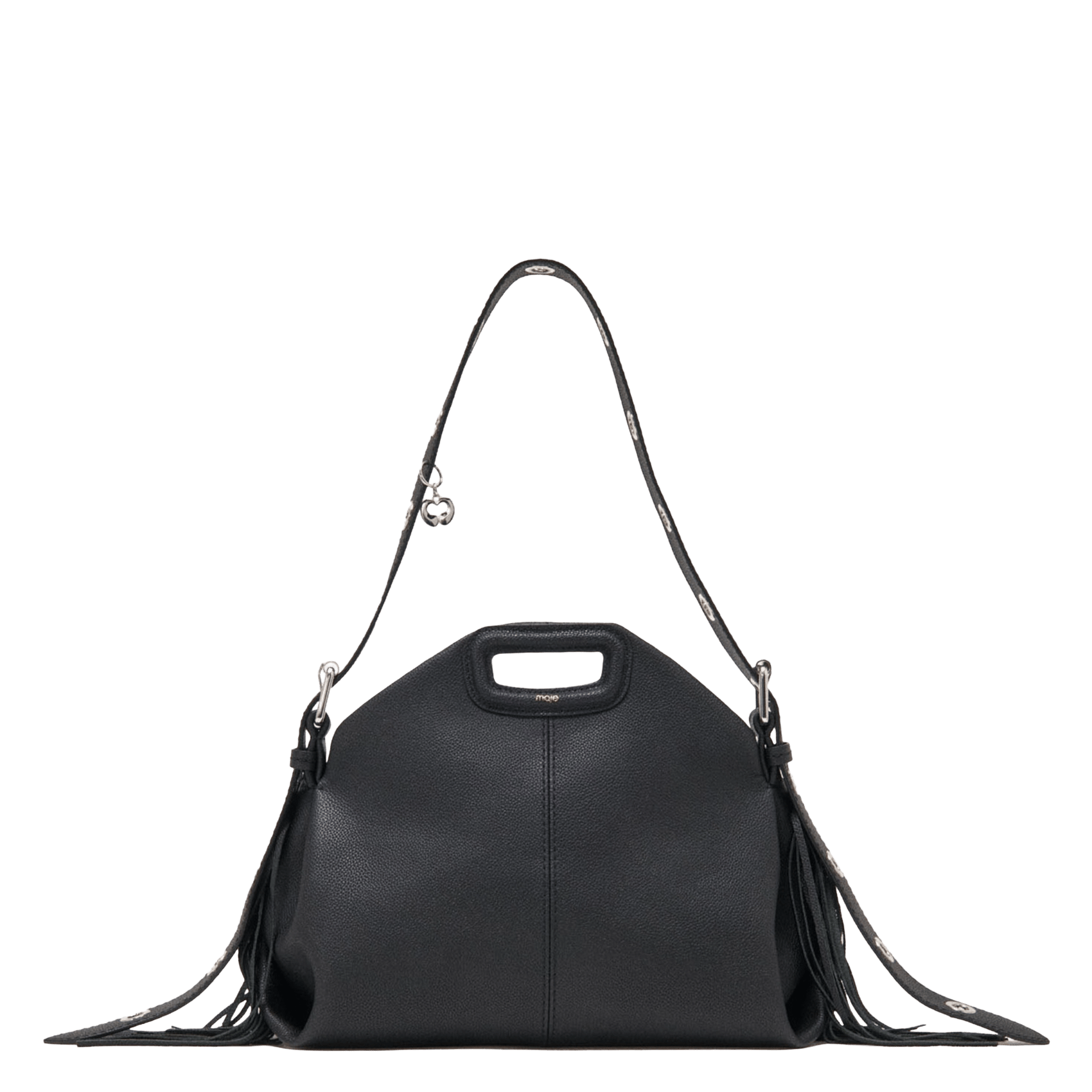 Sac bandoulière en cuir miss m MAJE Noir