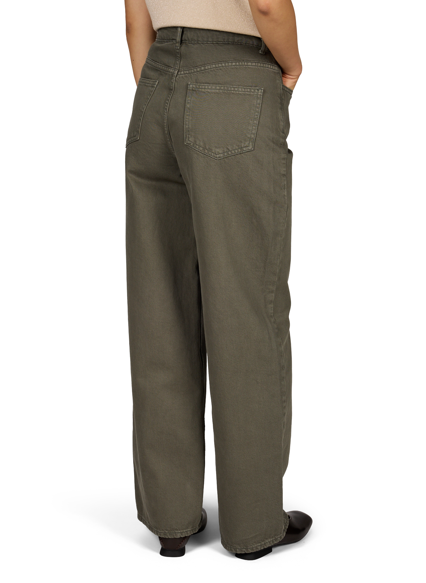 Weite Baumwolljeans VILA Khaki