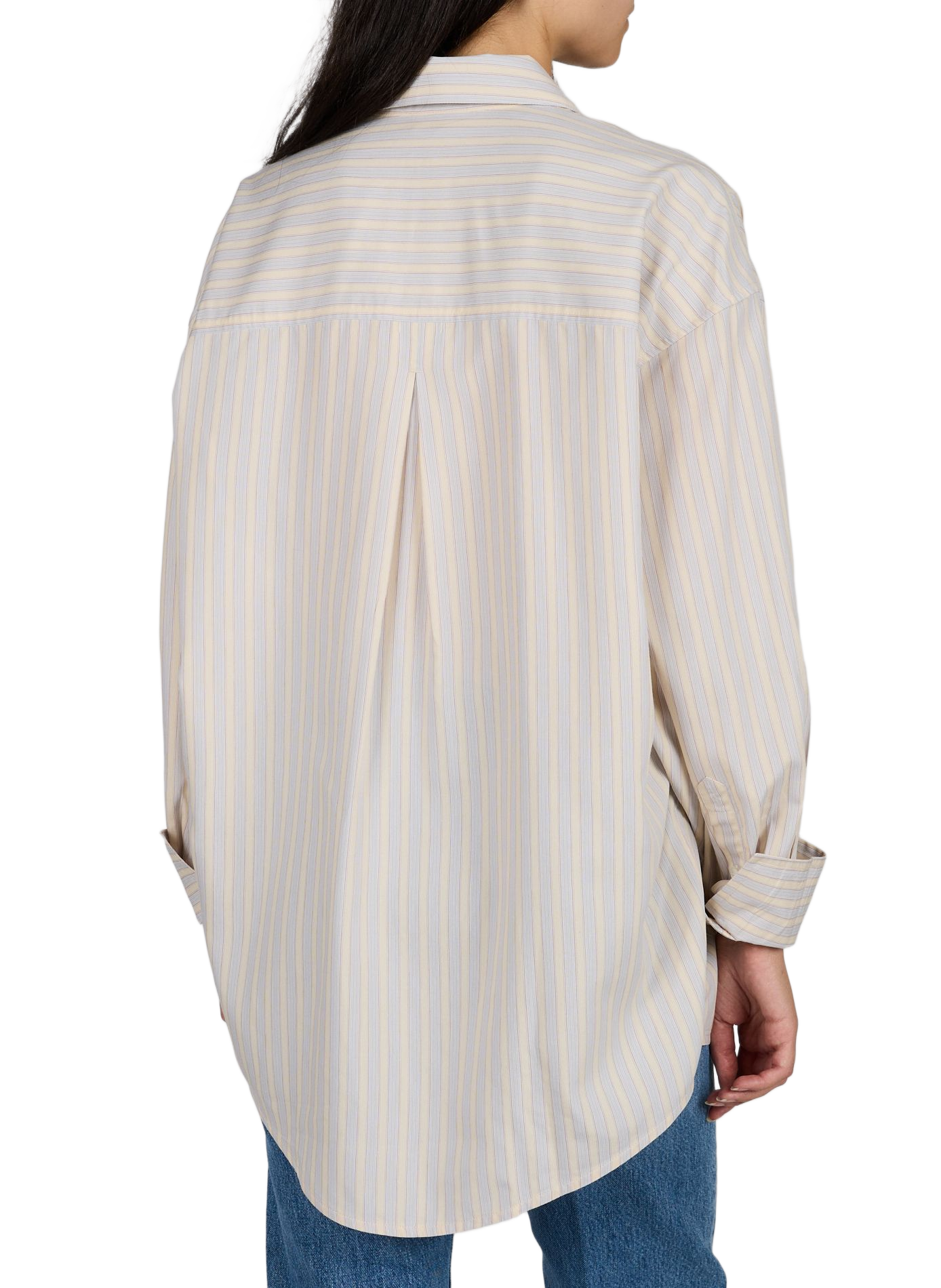 Oversize gestreiftes Hemd TOTEME Beige