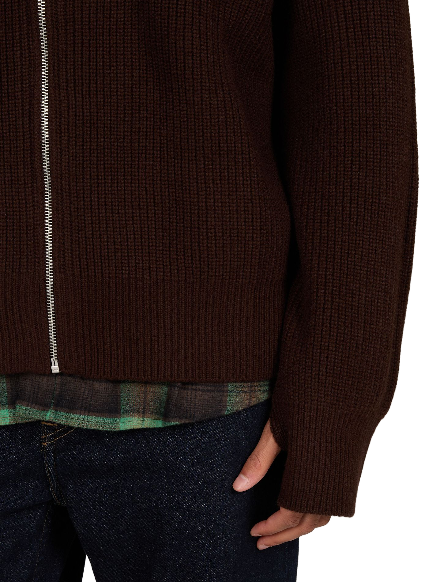 Straight ribbed merino wool ribbed knit sweater BELLEROSE Brown