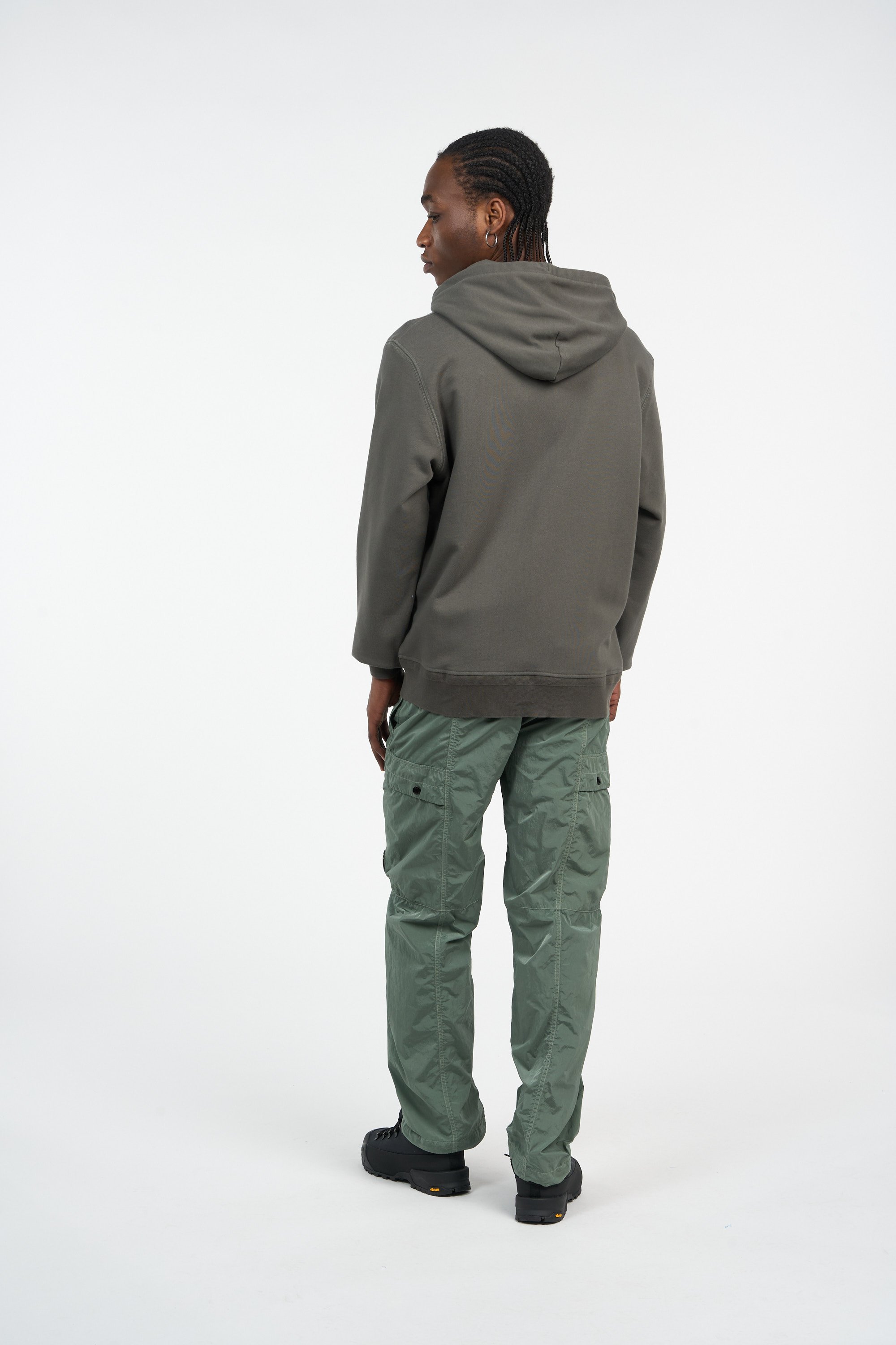 Hoodie zippé diagonal raised fleece zip hooded sweatshirt CP COMPANY Kaki