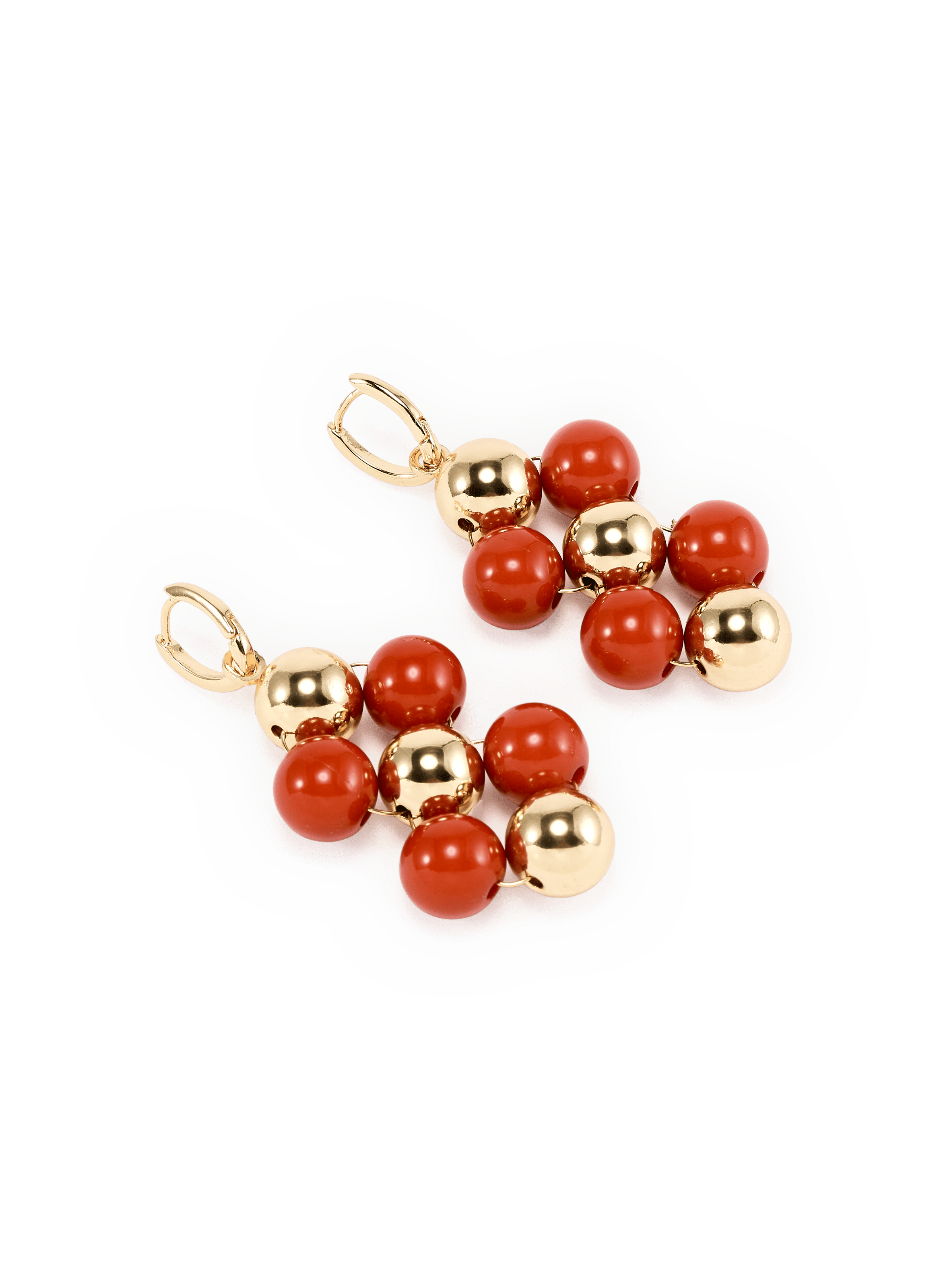 Boucles d'oreilles en perles fantaisies SAISON 1865 Orange