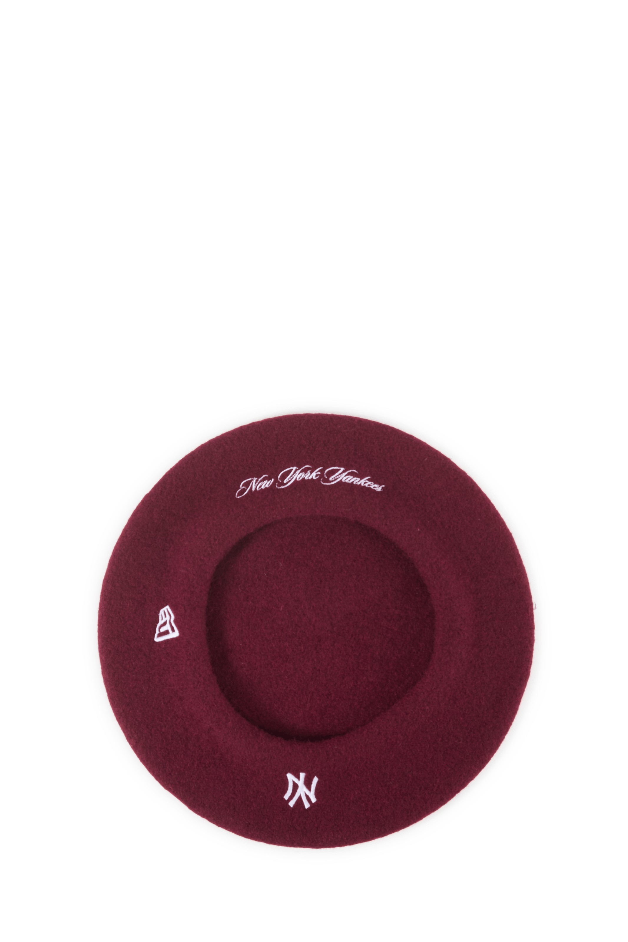 Effen wollen baret met geborduurde details NEW ERA Rood