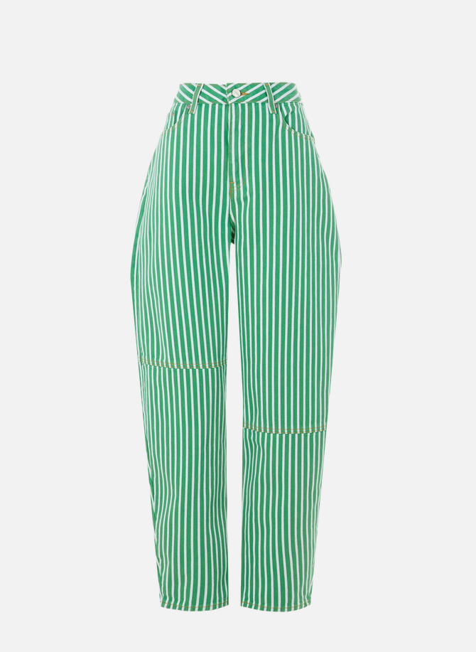 Striped cotton jeans GANNI
