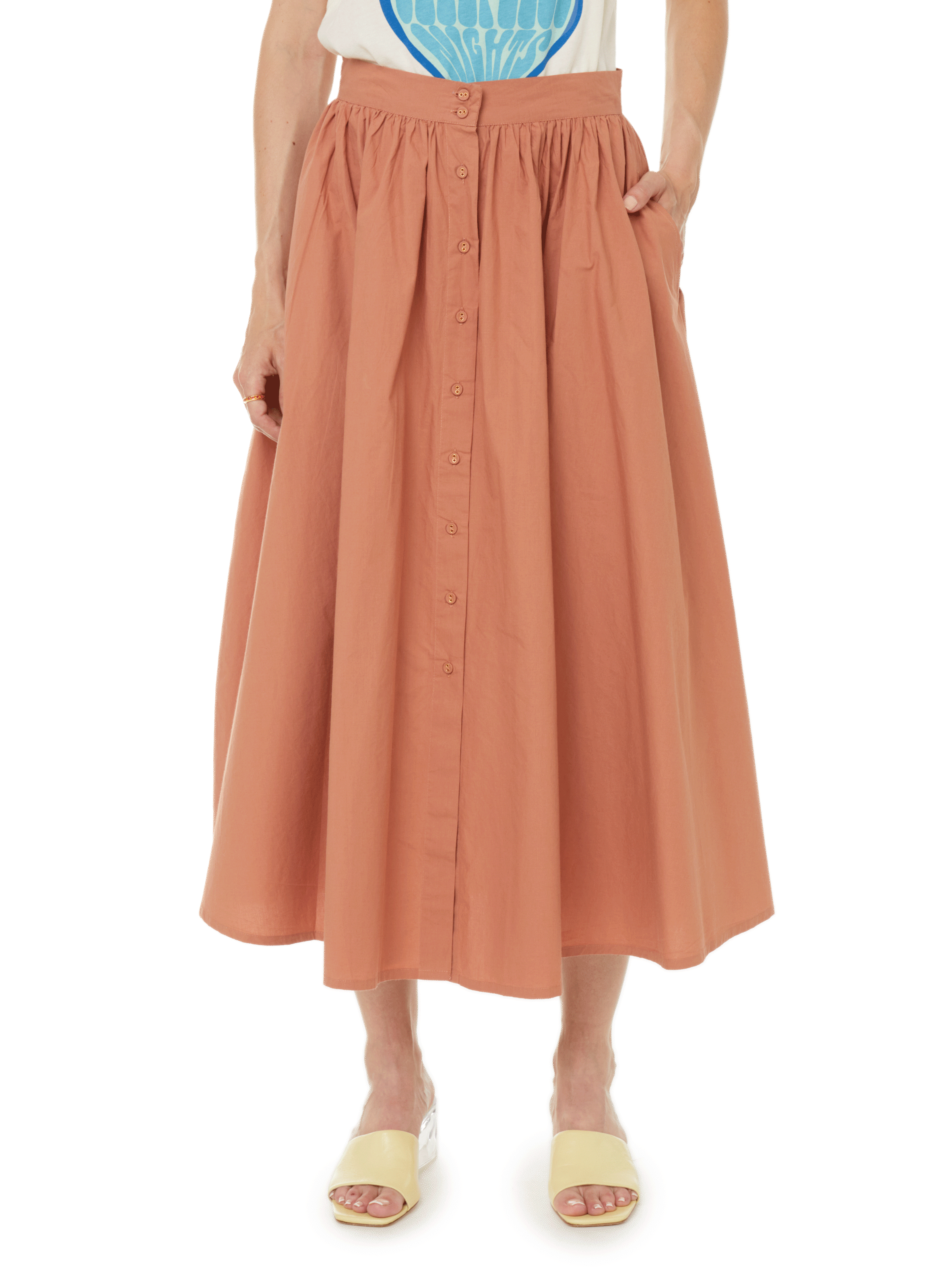 LEON & HARPER Jupe midi Jeremiah  Orange