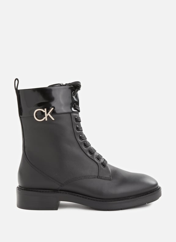 LEATHER ANKLE BOOTS CALVIN KLEIN for WOMEN Printemps
