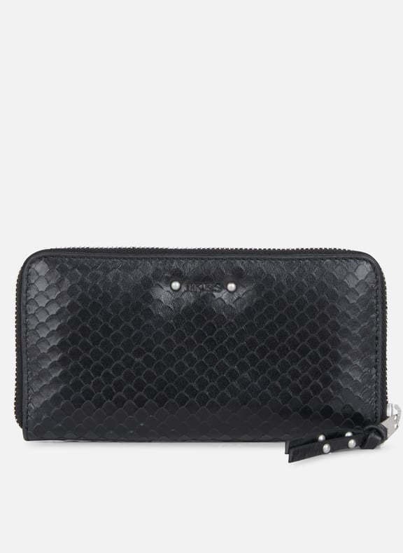 Portefeuille en cuir embossé croco 1440 Noir by IKKS IKKS Portefeuille en cuir embossé croco 1440 Noir