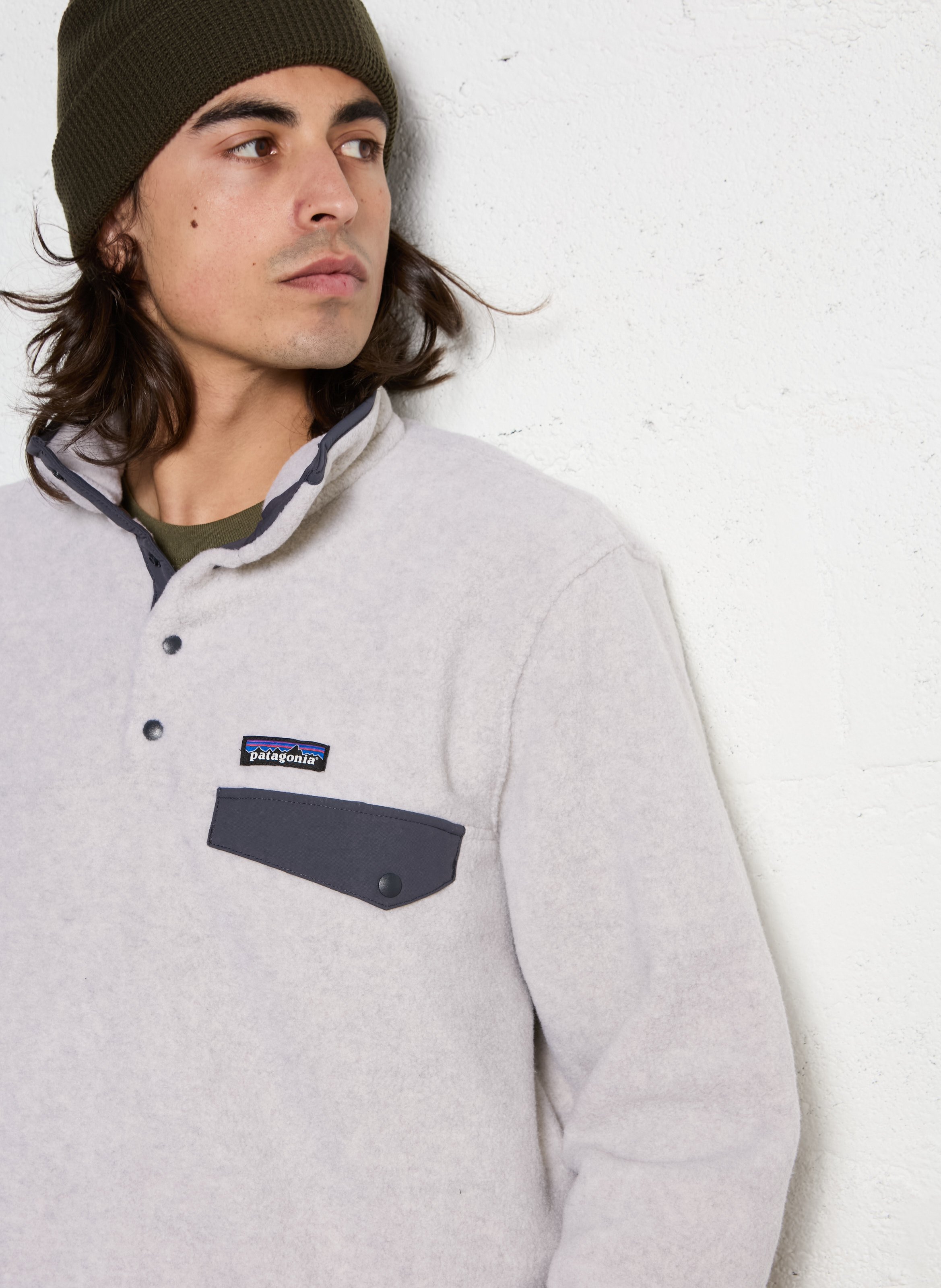 Sweat ample col montant boutonné PATAGONIA Bleu