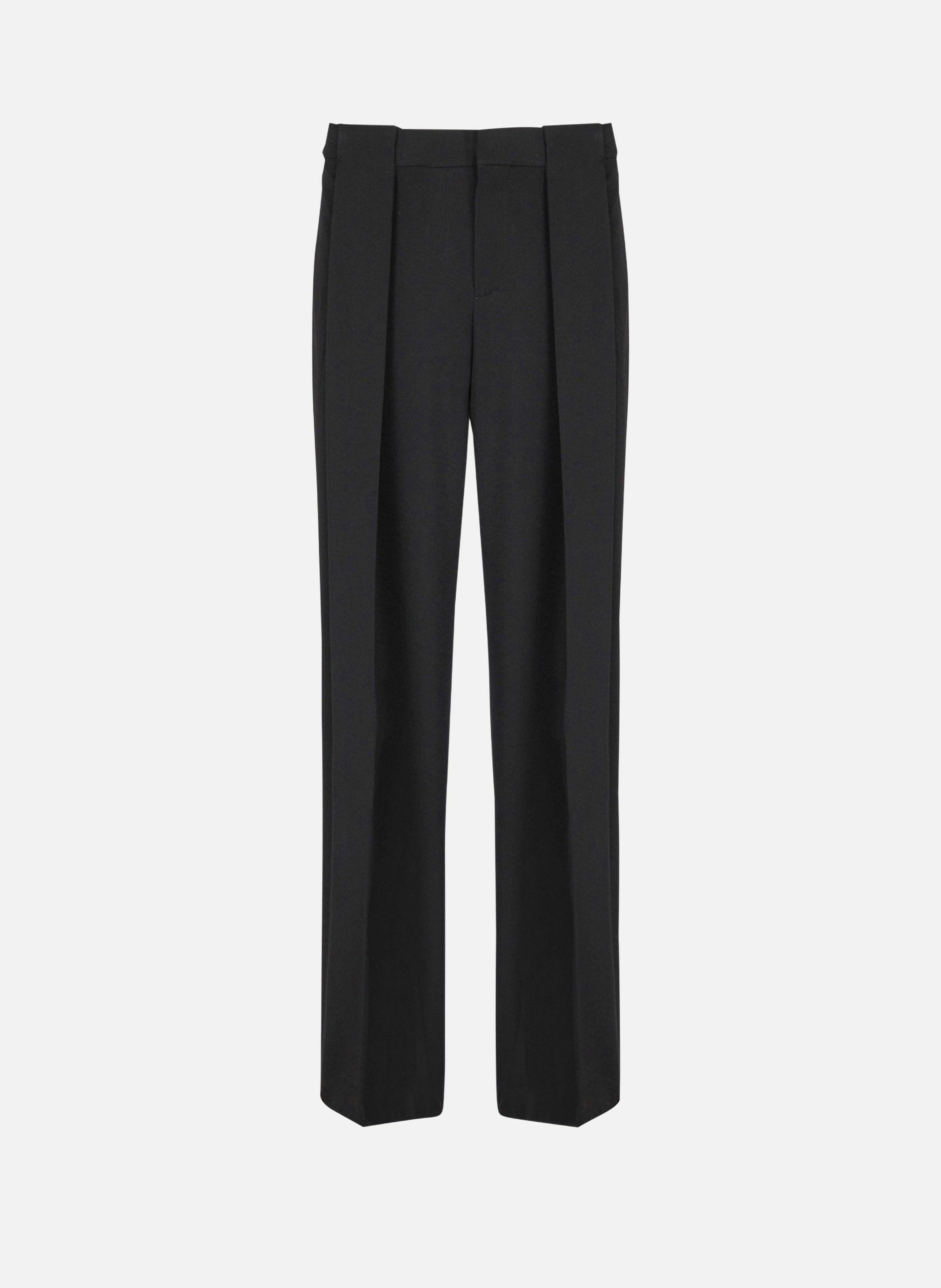 Pantalon à plis en grain de poudre BALMAIN Noir