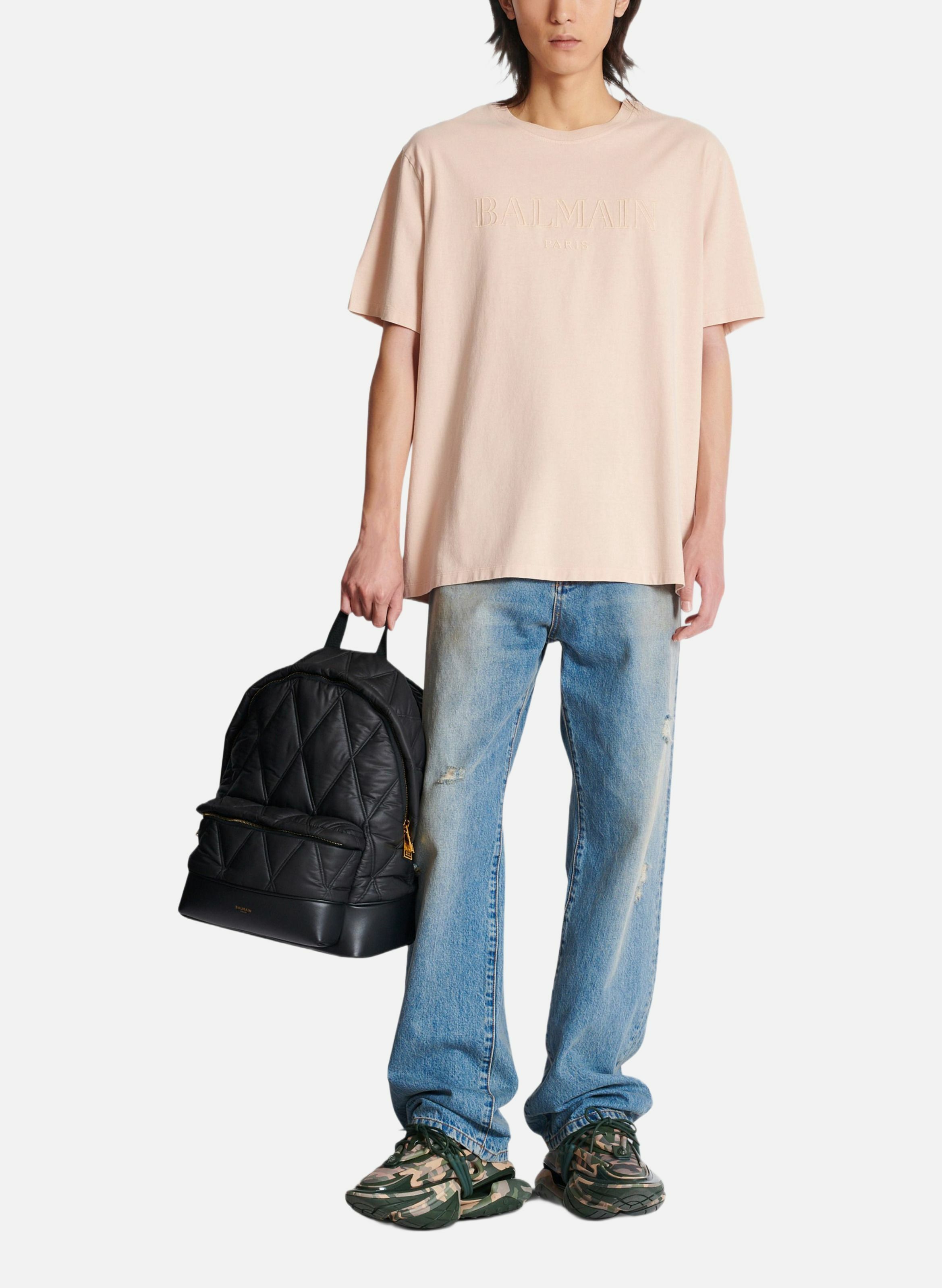 T-shirt ample avec broderie balmain vintage BALMAIN Beige