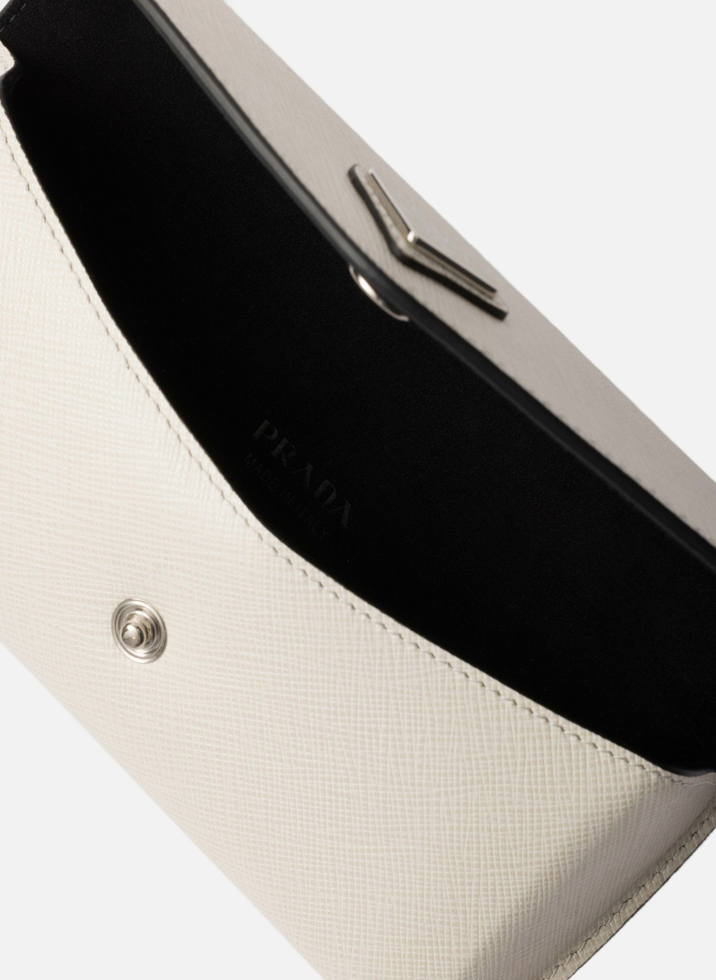 Étui à lunettes en cuir saffiano Beige