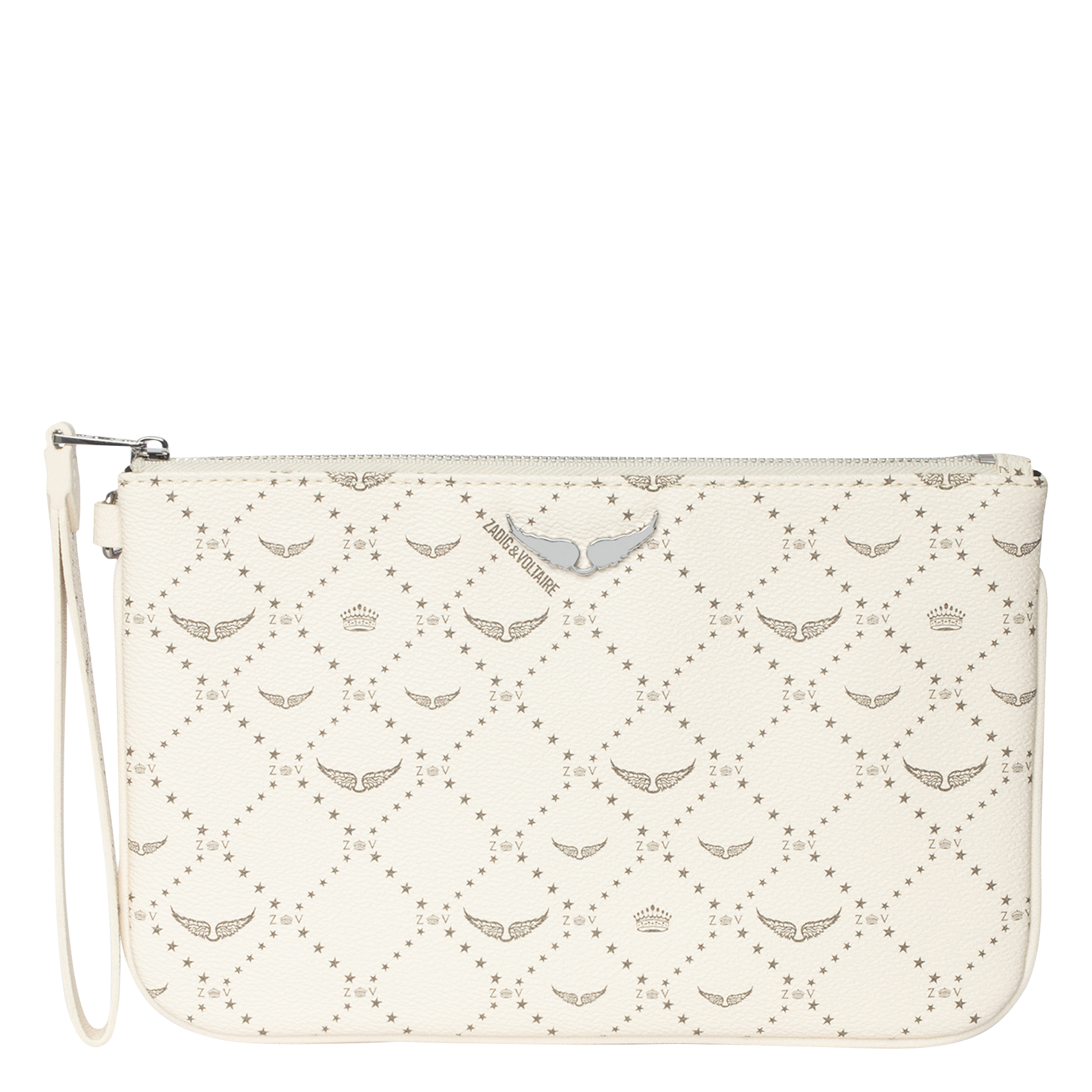 ZADIG&VOLTAIRE Pochette en toile monogramme z pouch Blanc
