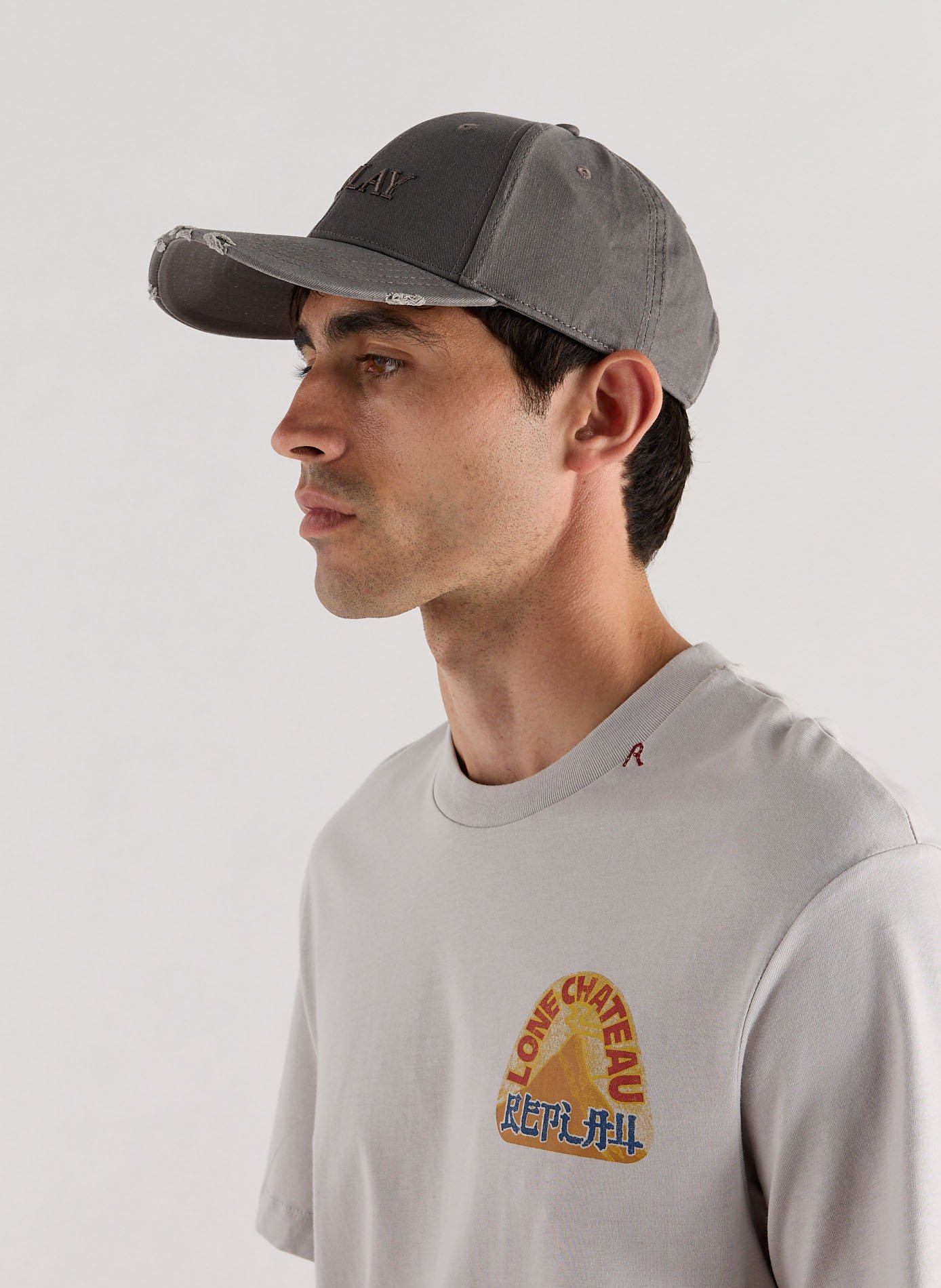 Casquettes délavé à détails destroy REPLAY Gris