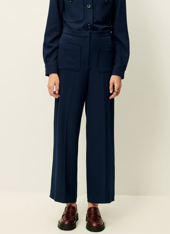 Pantalon droit à plis marqués alberwool Bleu by SESSUN SESSUN Pantalon droit à plis marqués alberwool Bleu
