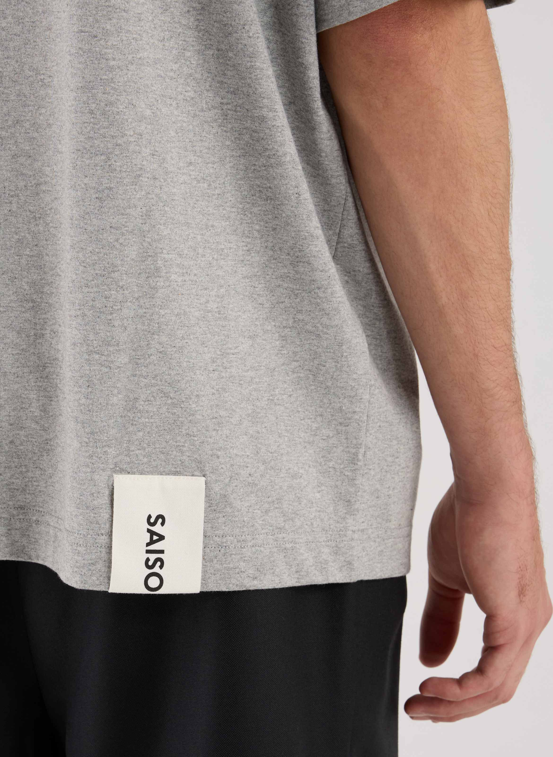 T-shirt Bart col rond en coton SAISON 1865 Gris