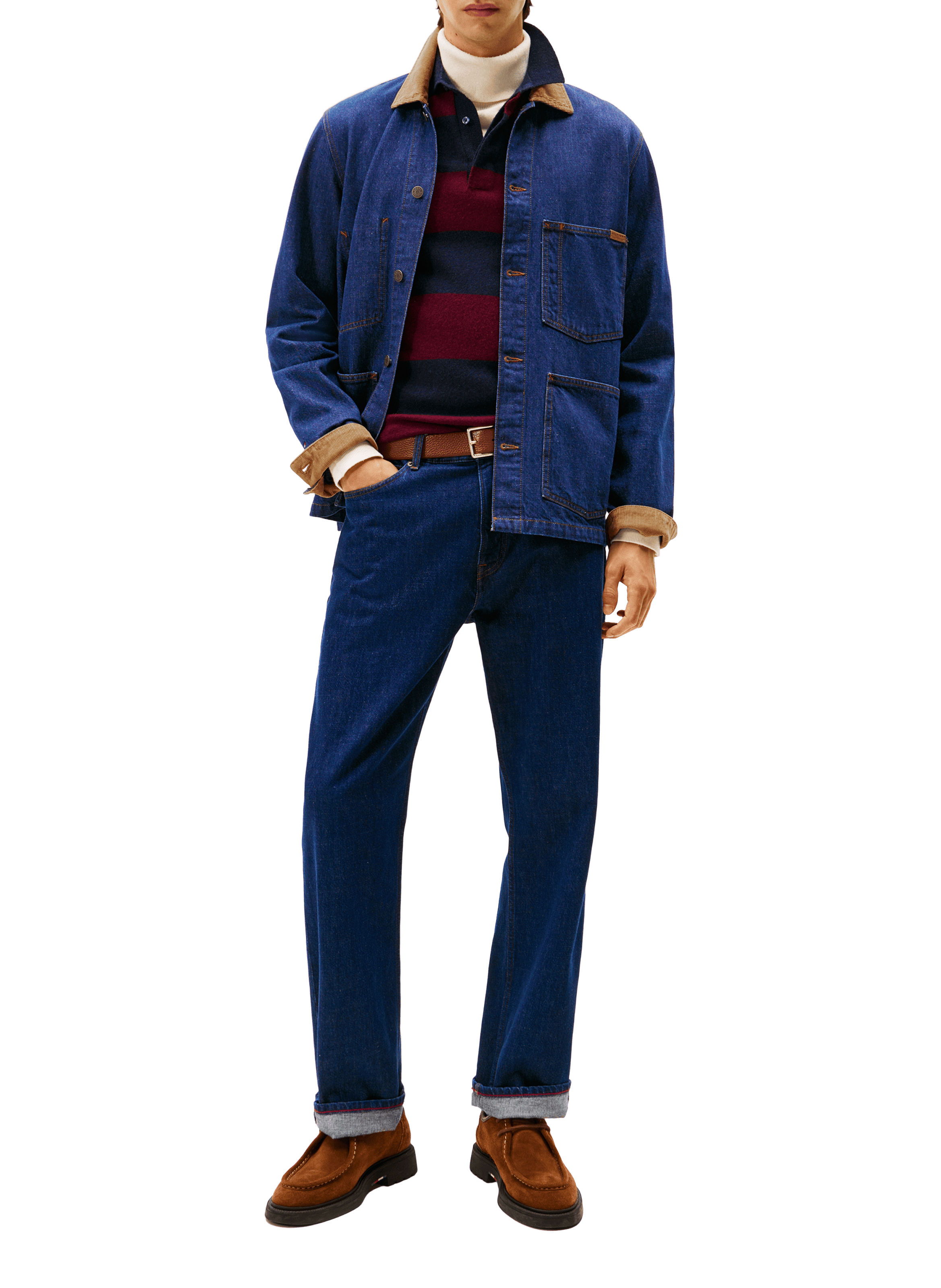 Denim jacket with corduroy collar TOMMY HILFIGER Blue