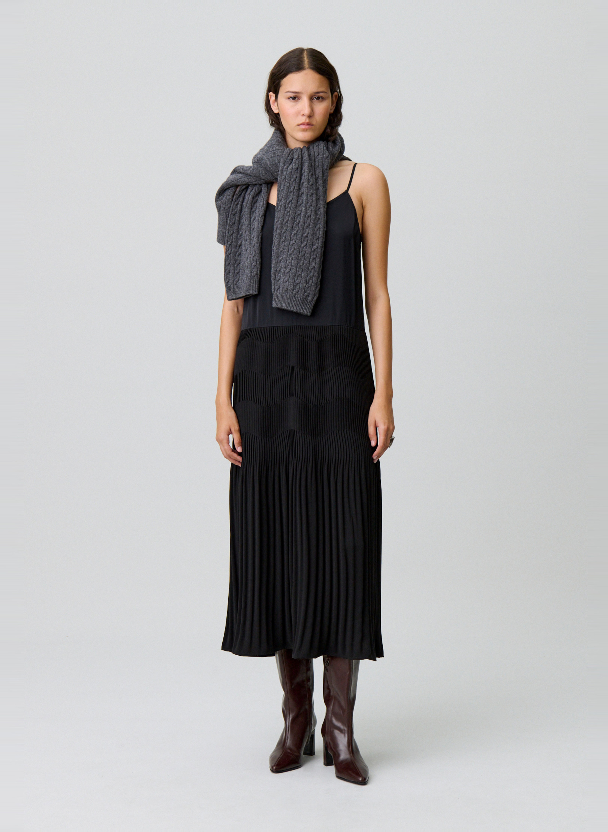 Robe midi col v riley CLAUDIE PIERLOT Noir