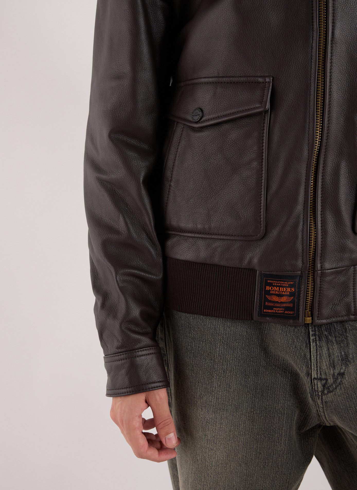 Veste en cuir BOMBERS ORIGINAL Marron