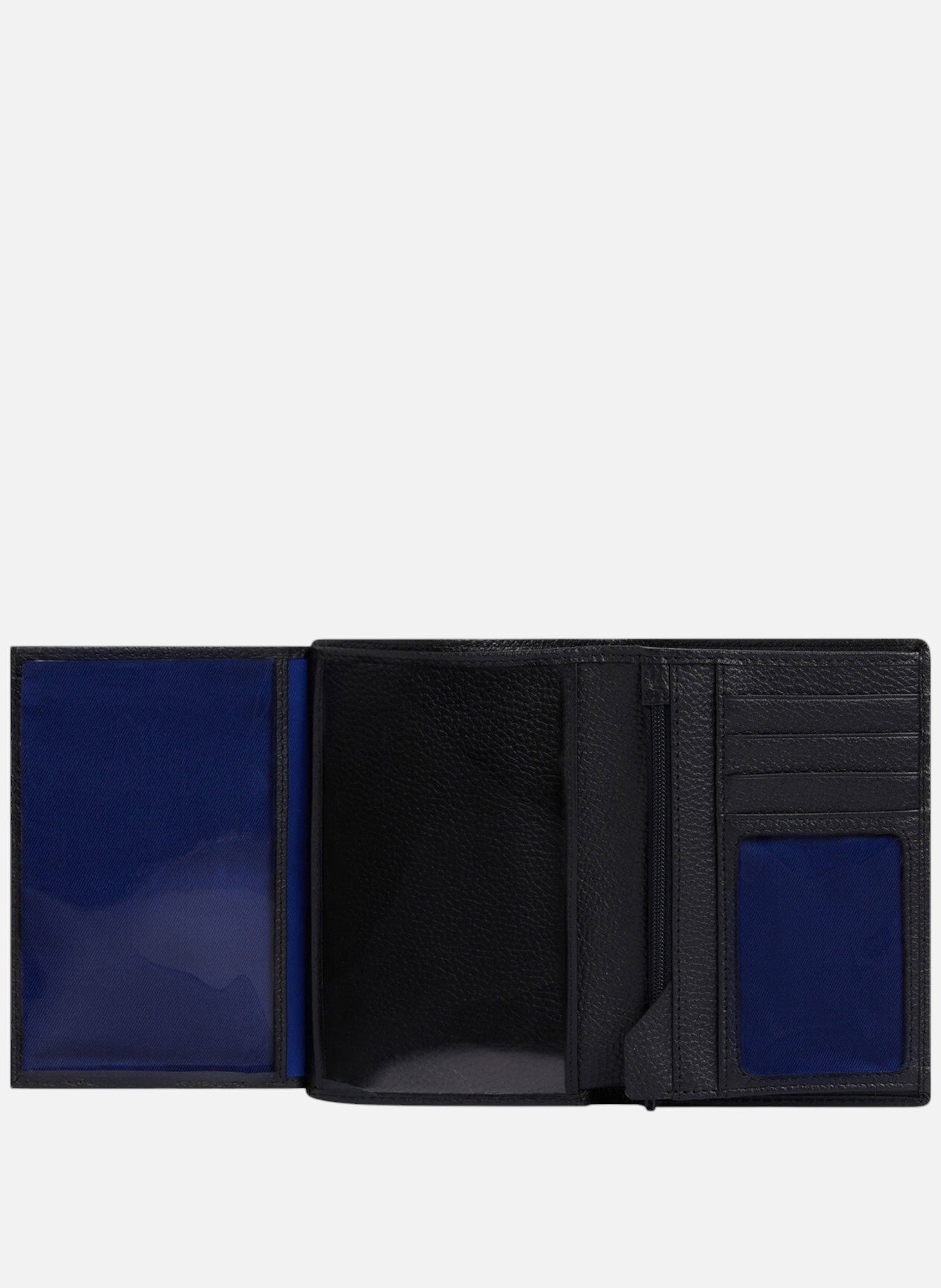 Grand portefeuille vertical zippé 2 volets charles en cuir grainé LE TANNEUR Noir