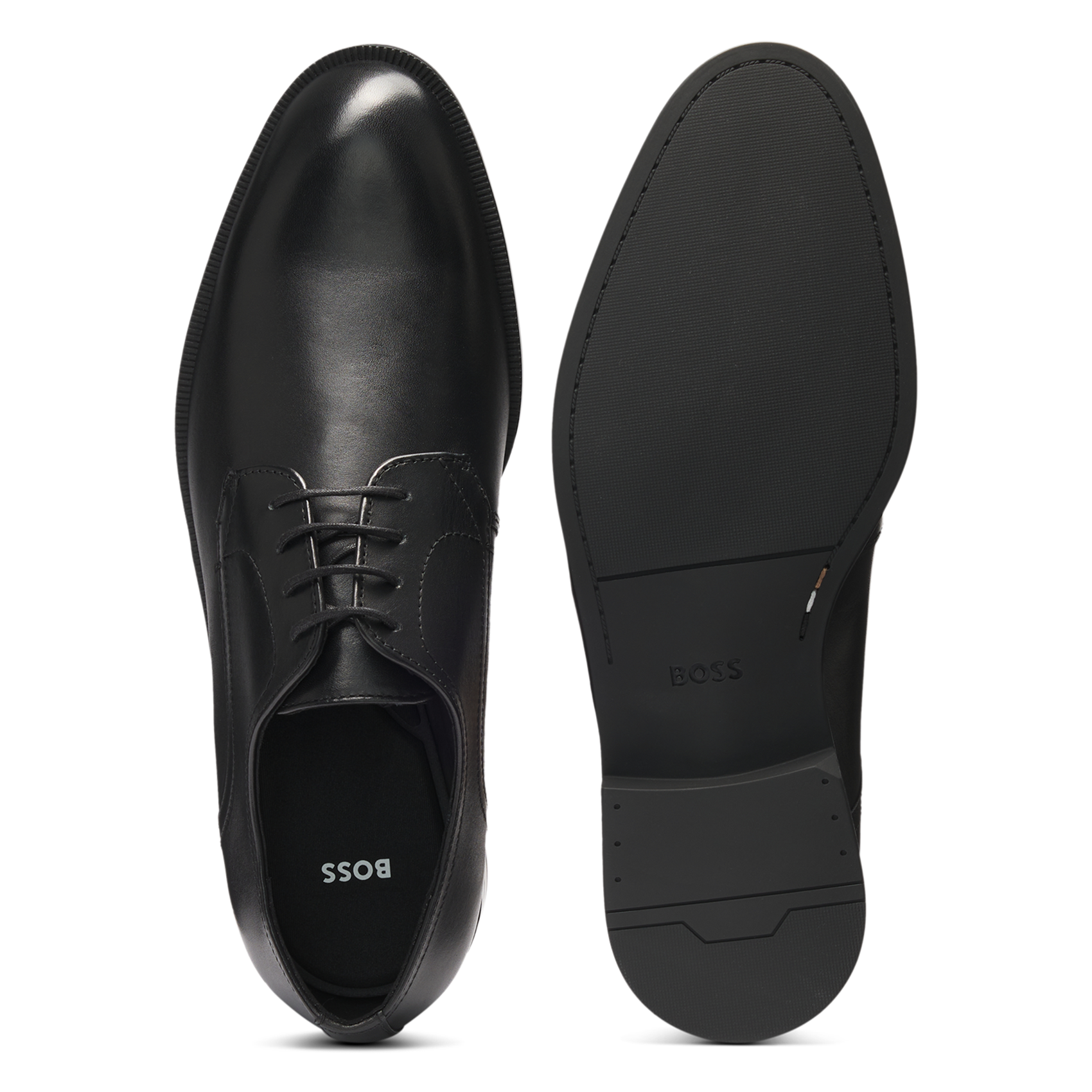 Chaussures de villes à lacets en cuir BOSS Noir