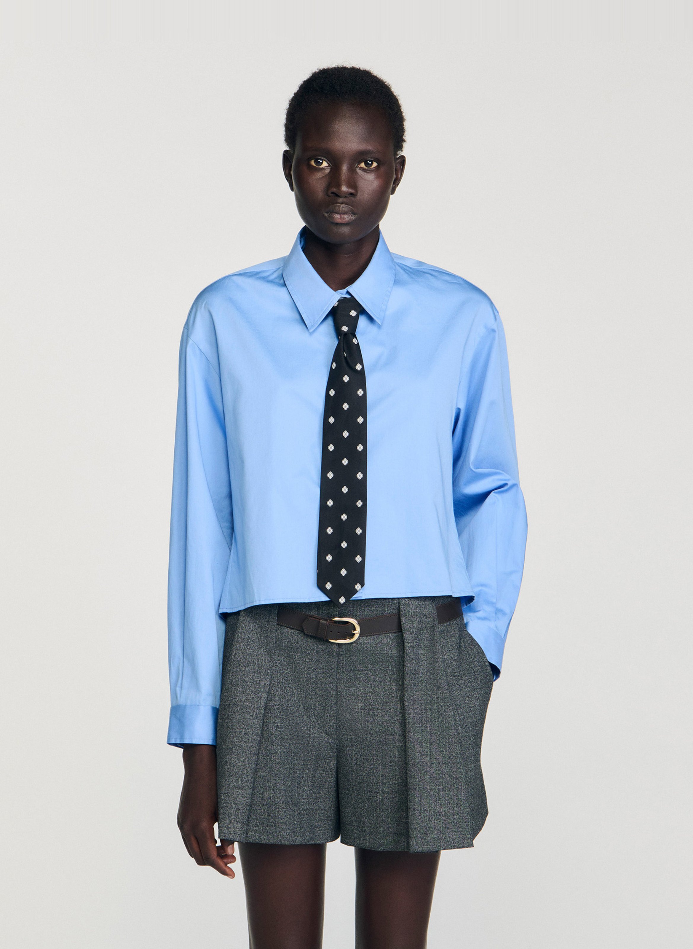 Chemise oversize en coton SANDRO Bleu