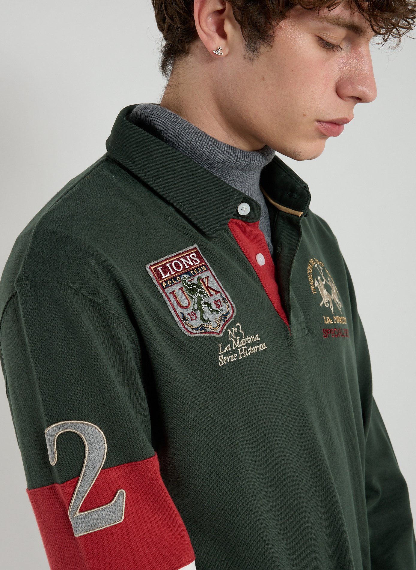 Polo à manches longues en coton LA MARTINA Vert