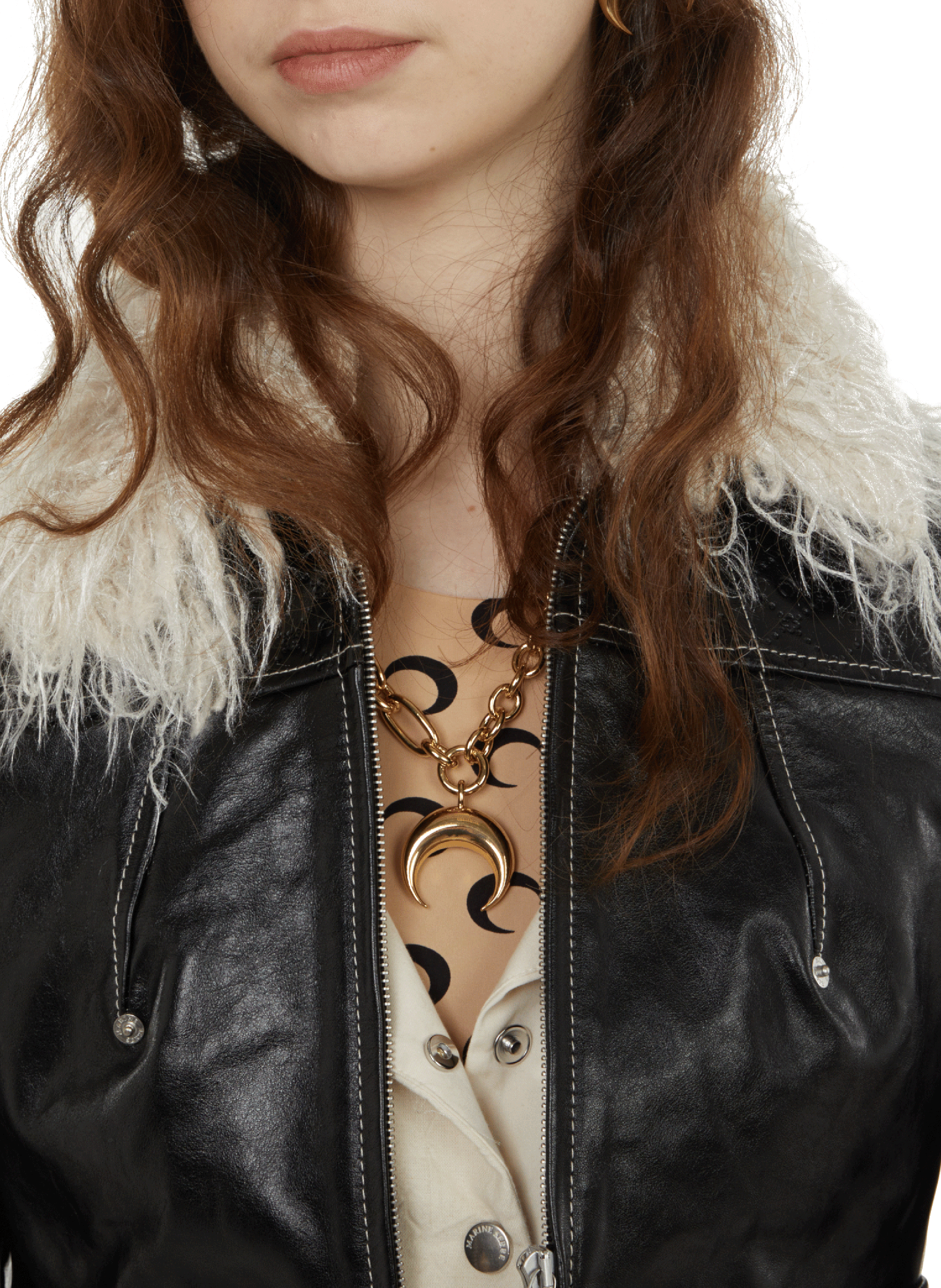 Veste en cuir MARINE SERRE Multicolore