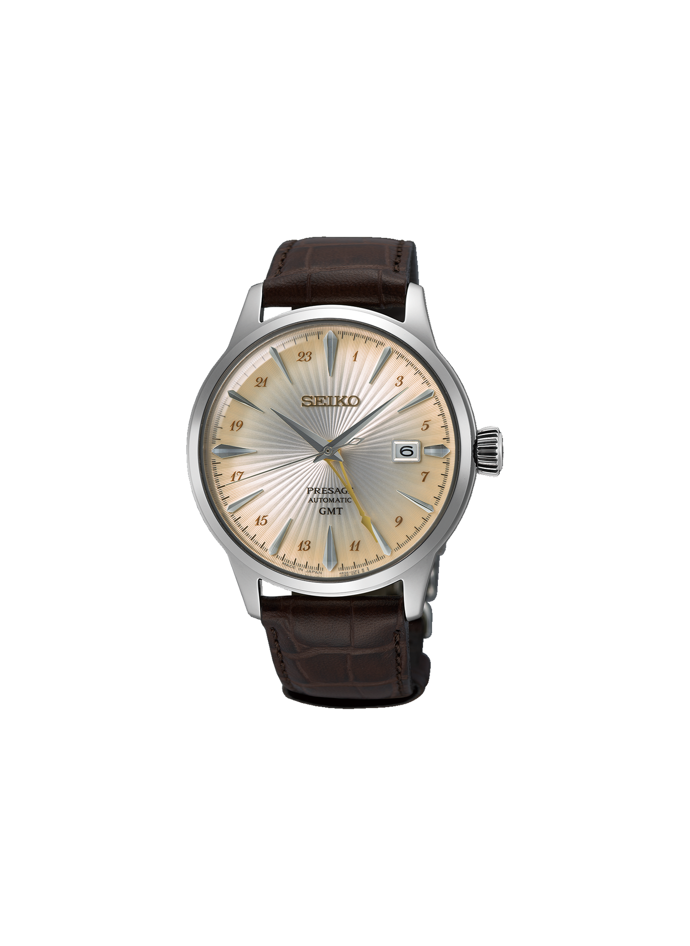 Montre automatique bracelet en cuir SEIKO Blanc