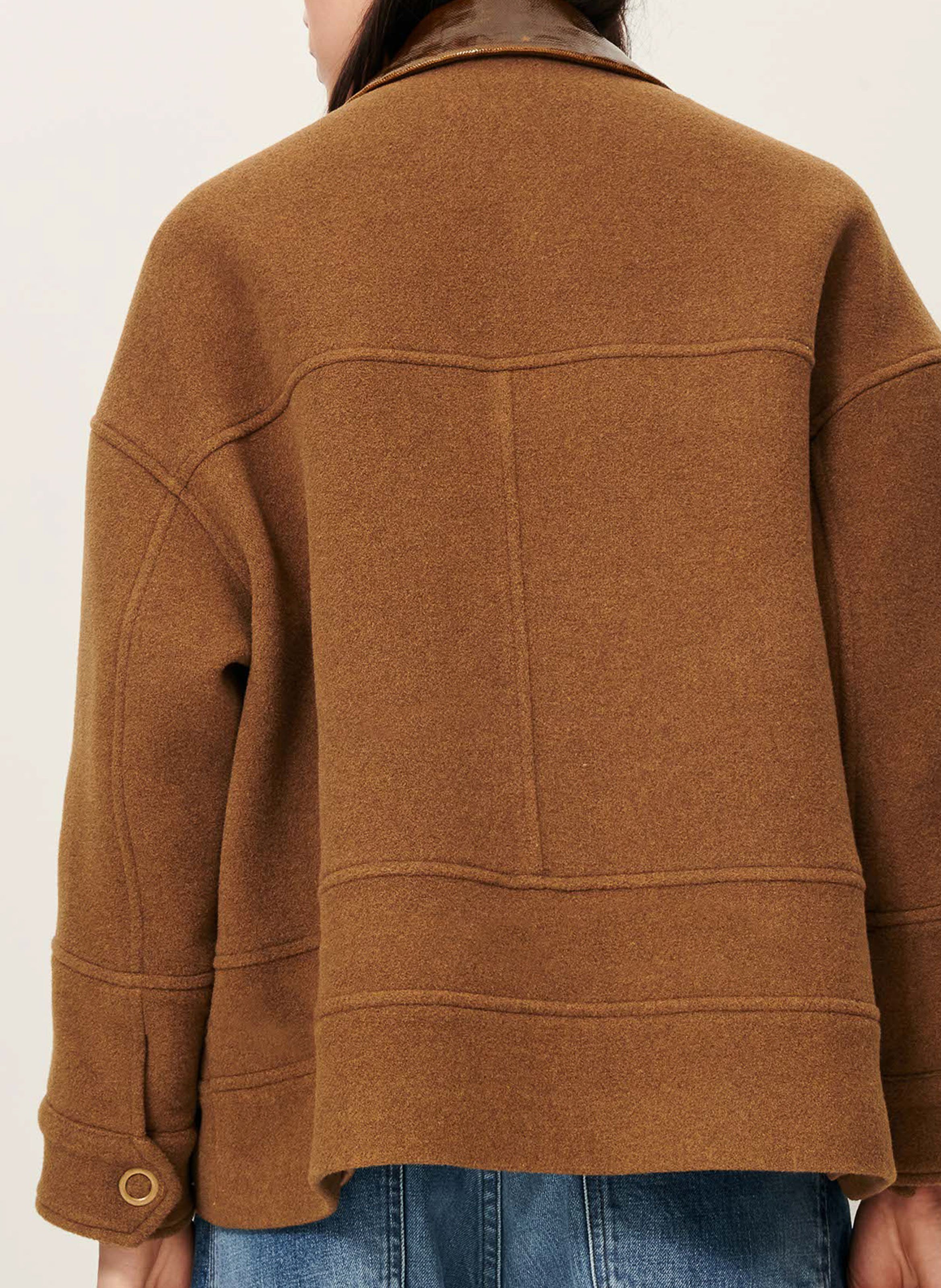 Manteau court col classique en laine mélangée edfinlay SESSUN Marron