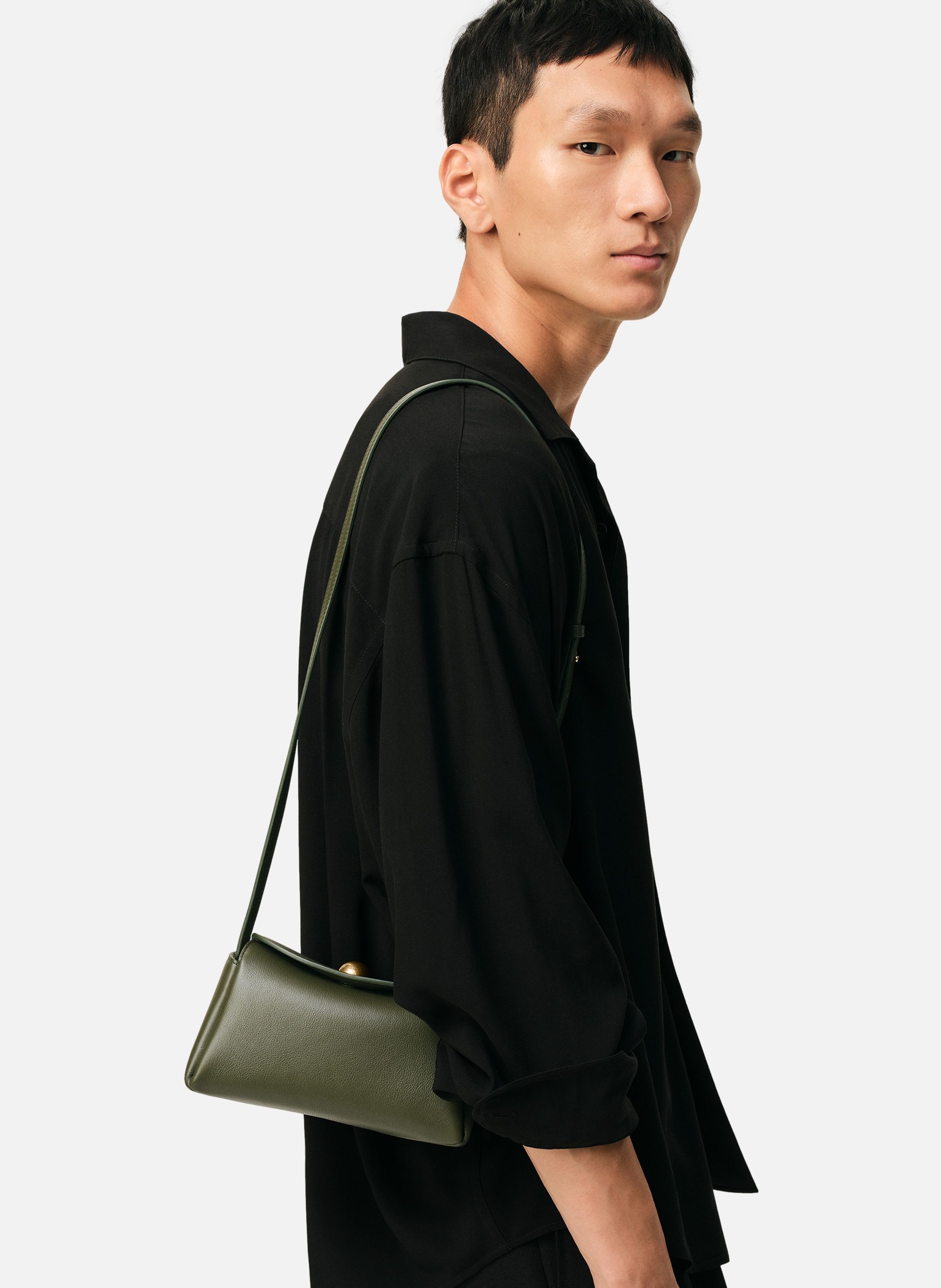 Mini sac carrousel unisexe en cuir de veau AMI PARIS Vert