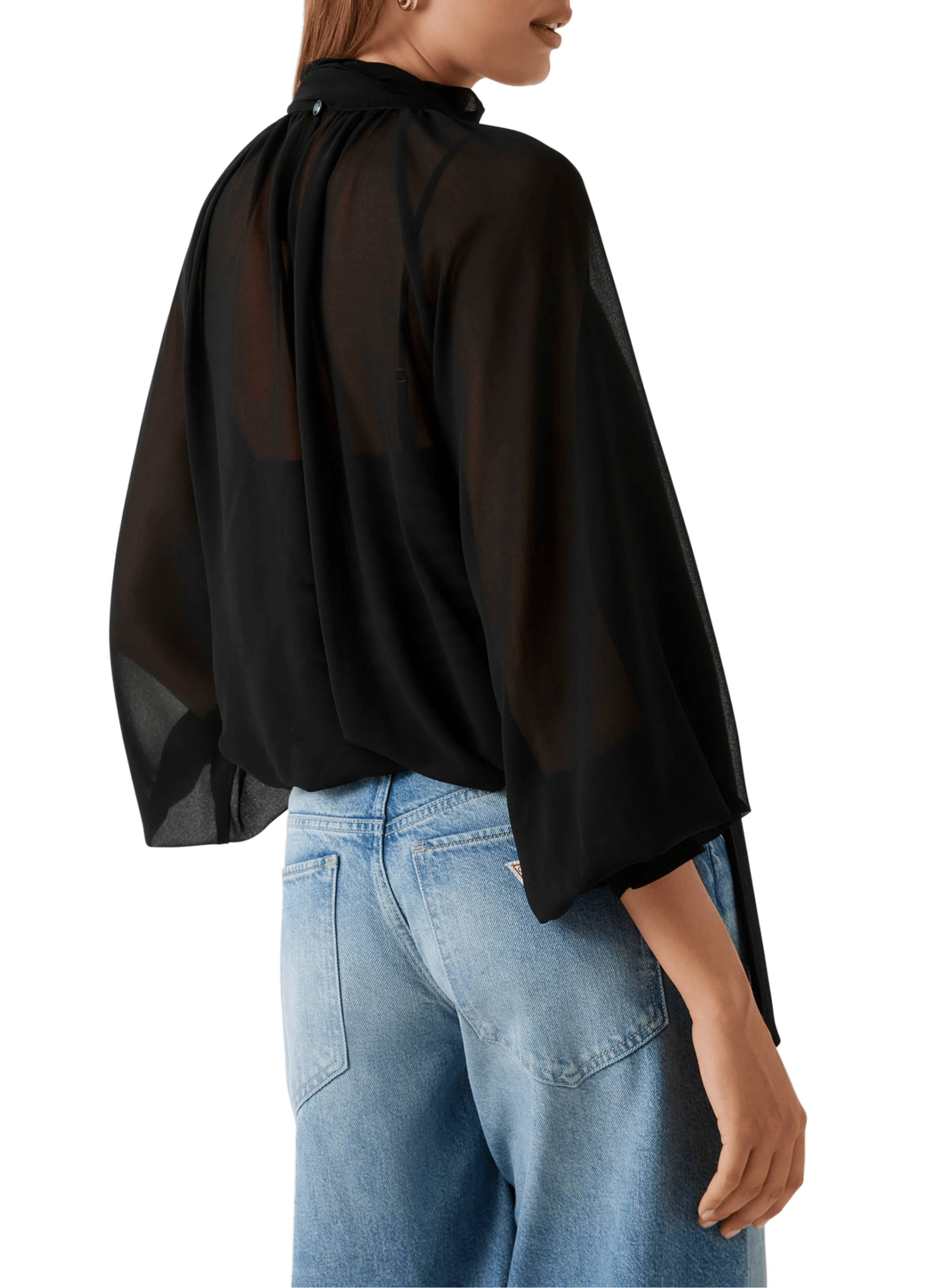 Fluid blouse with tie neck GUESS Black