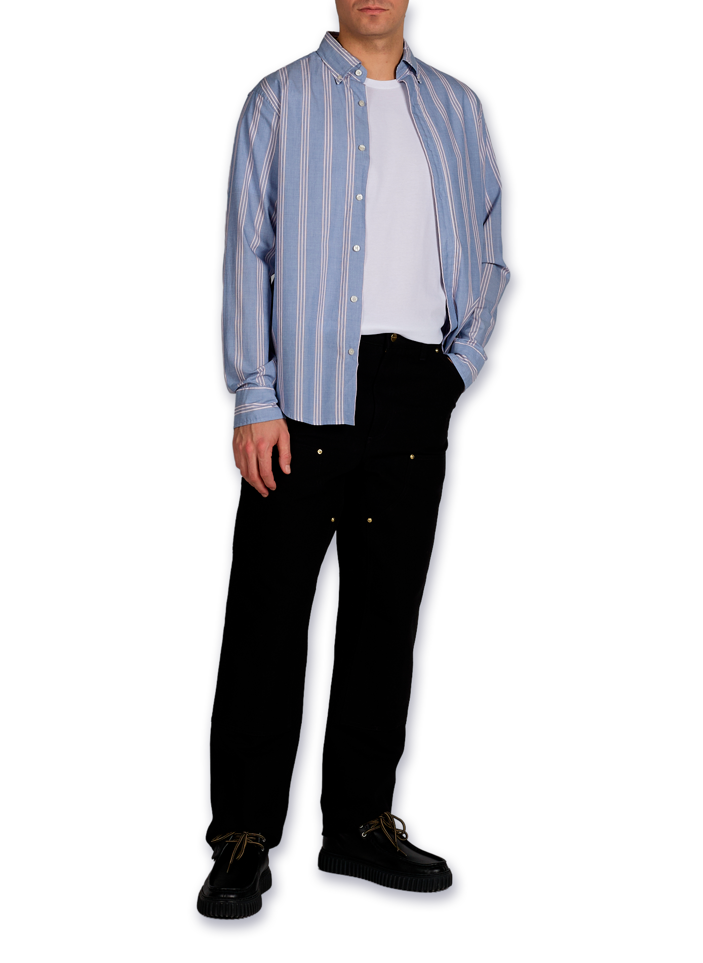 Striped shirt with American collar in cotton GANT Blue