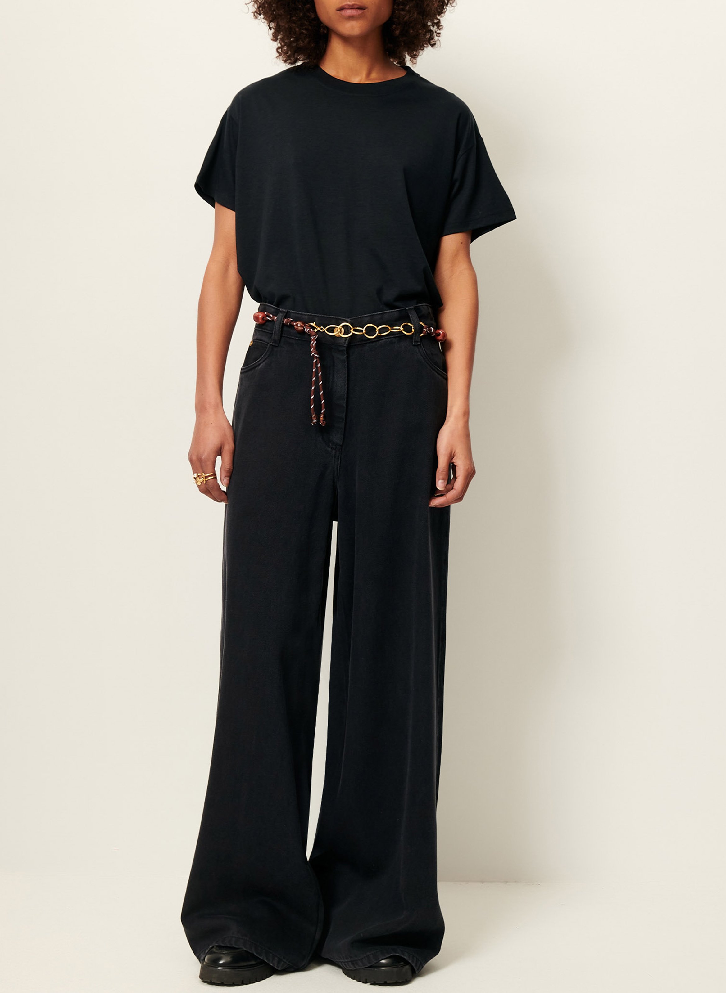 Tee-shirt ample col rond fluide too SESSUN Gris