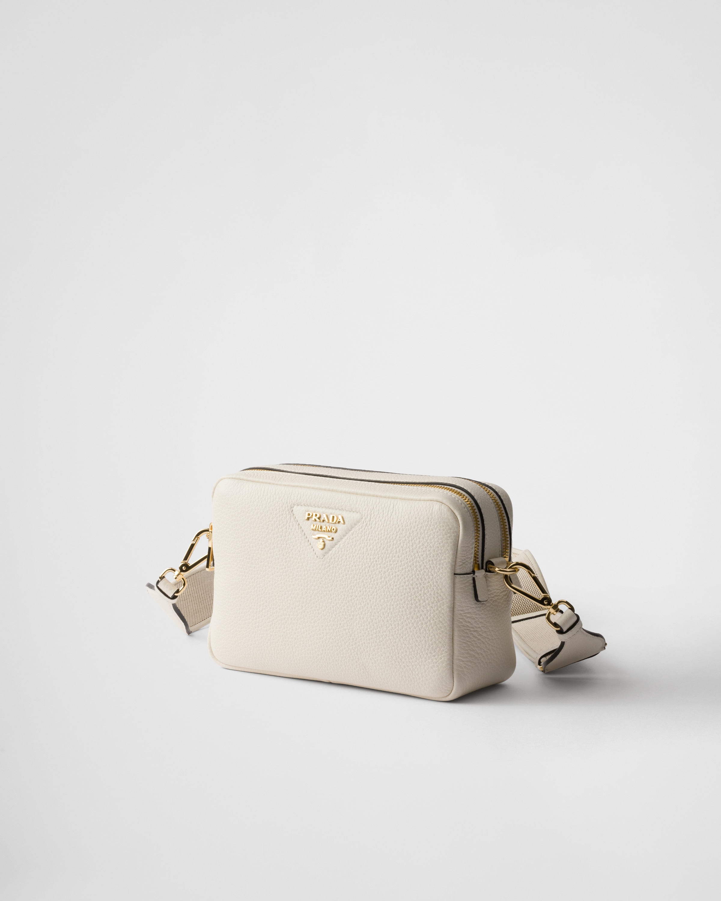 Petit sac à bandoulière en cuir PRADA Blanc