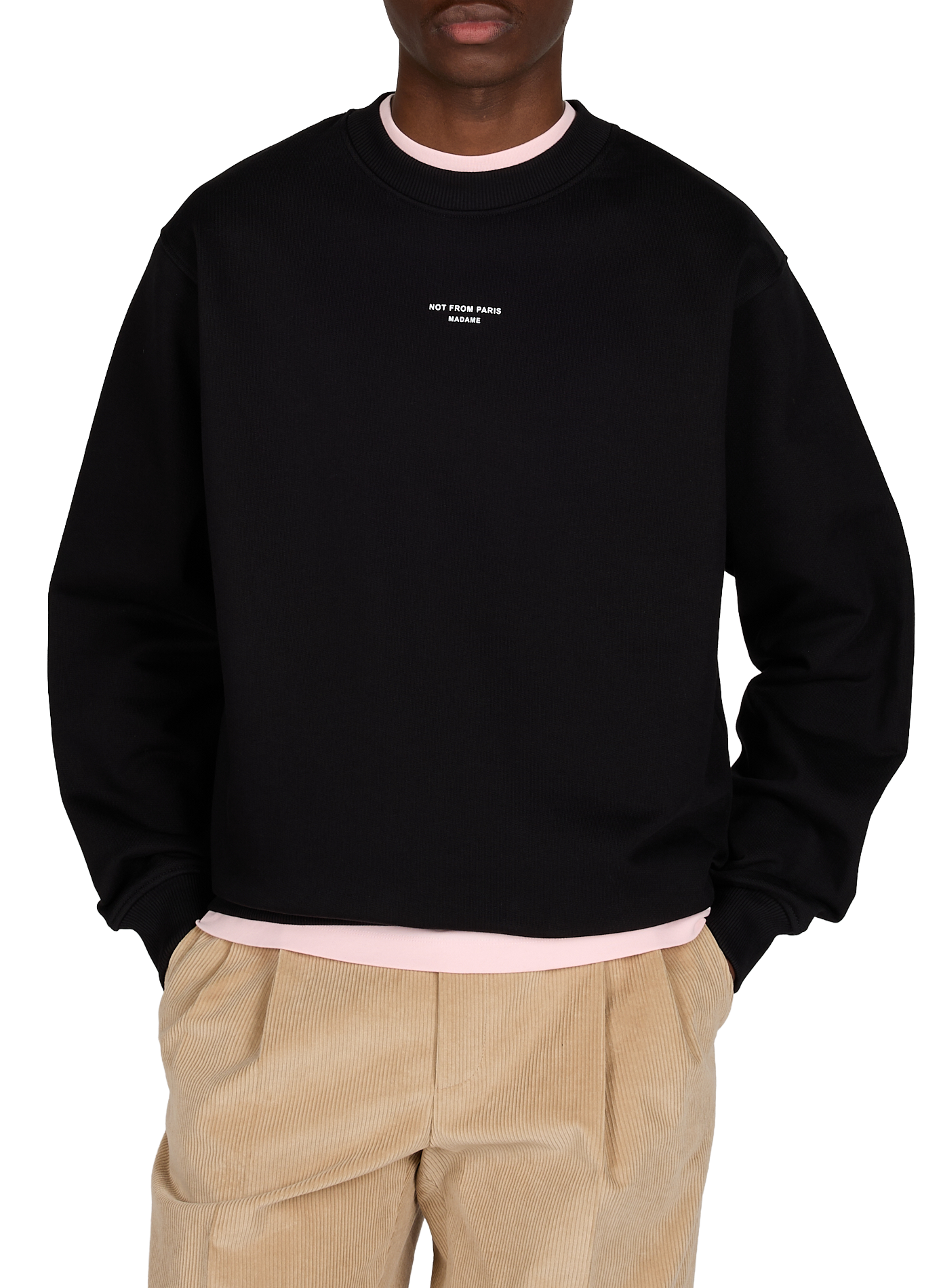 Round neck cotton sweatshirt DROLE DE MONSIEUR Black